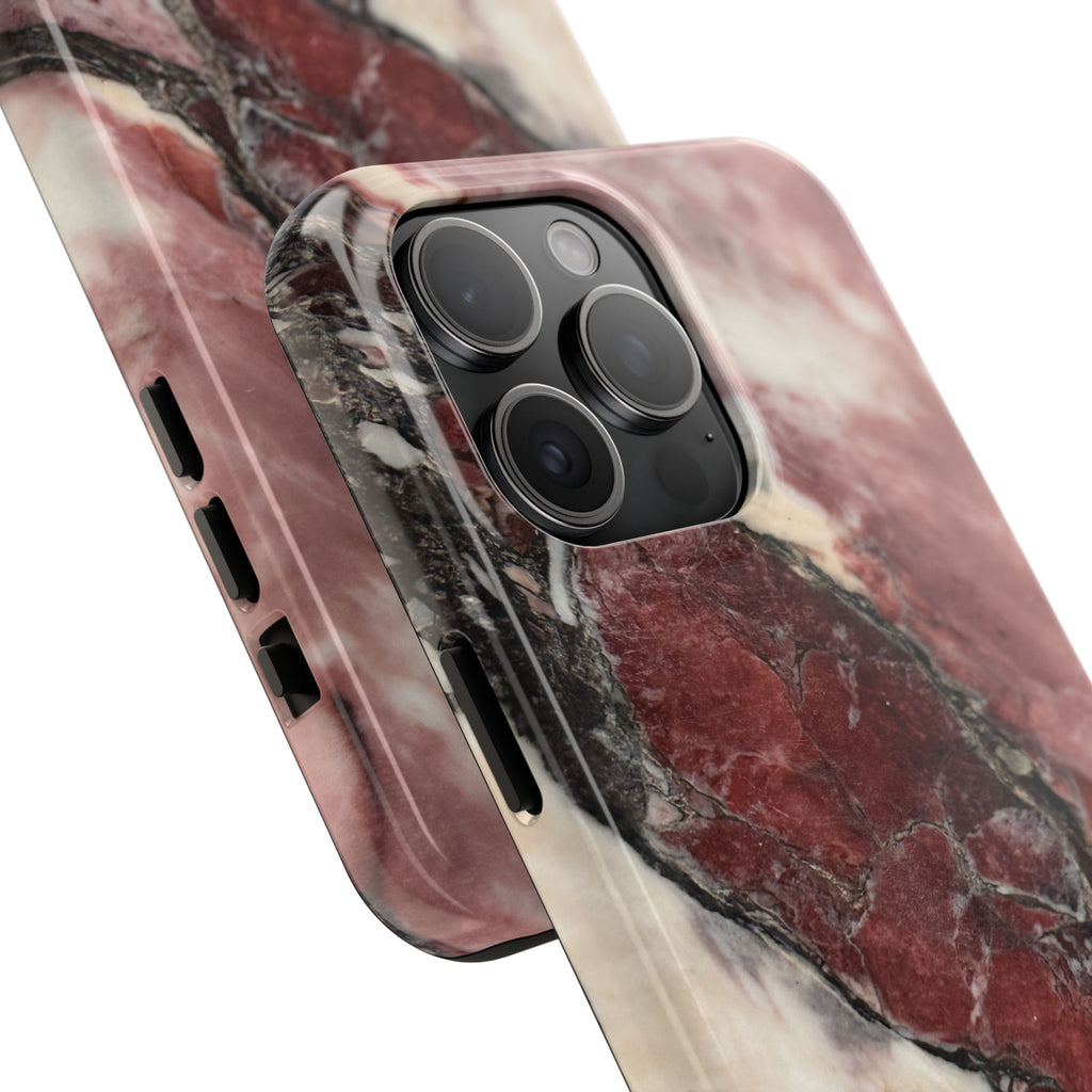 Red Marble Tough Phone Case — Protective Designer Phone Cover