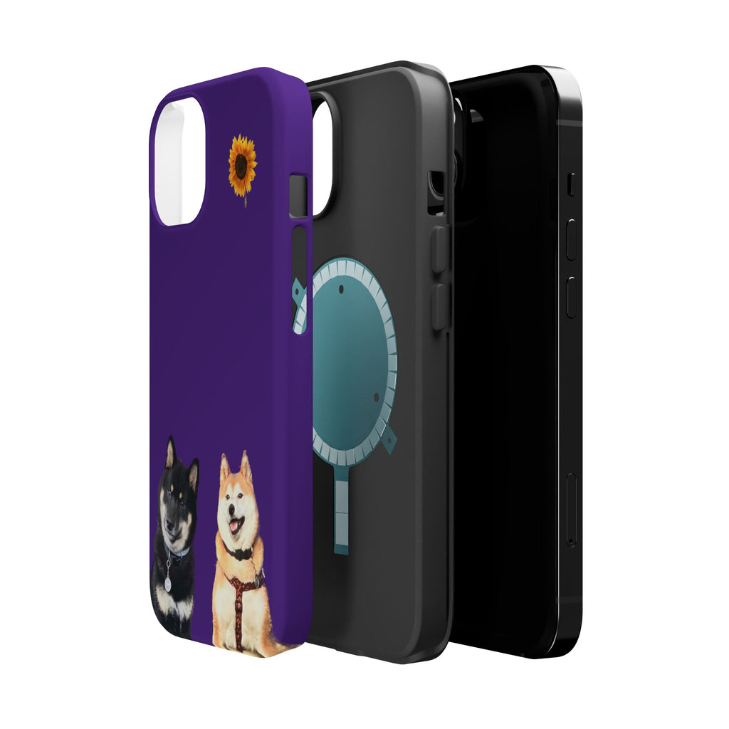 Shiba pair purple sunflower MagSafe Tough Cases