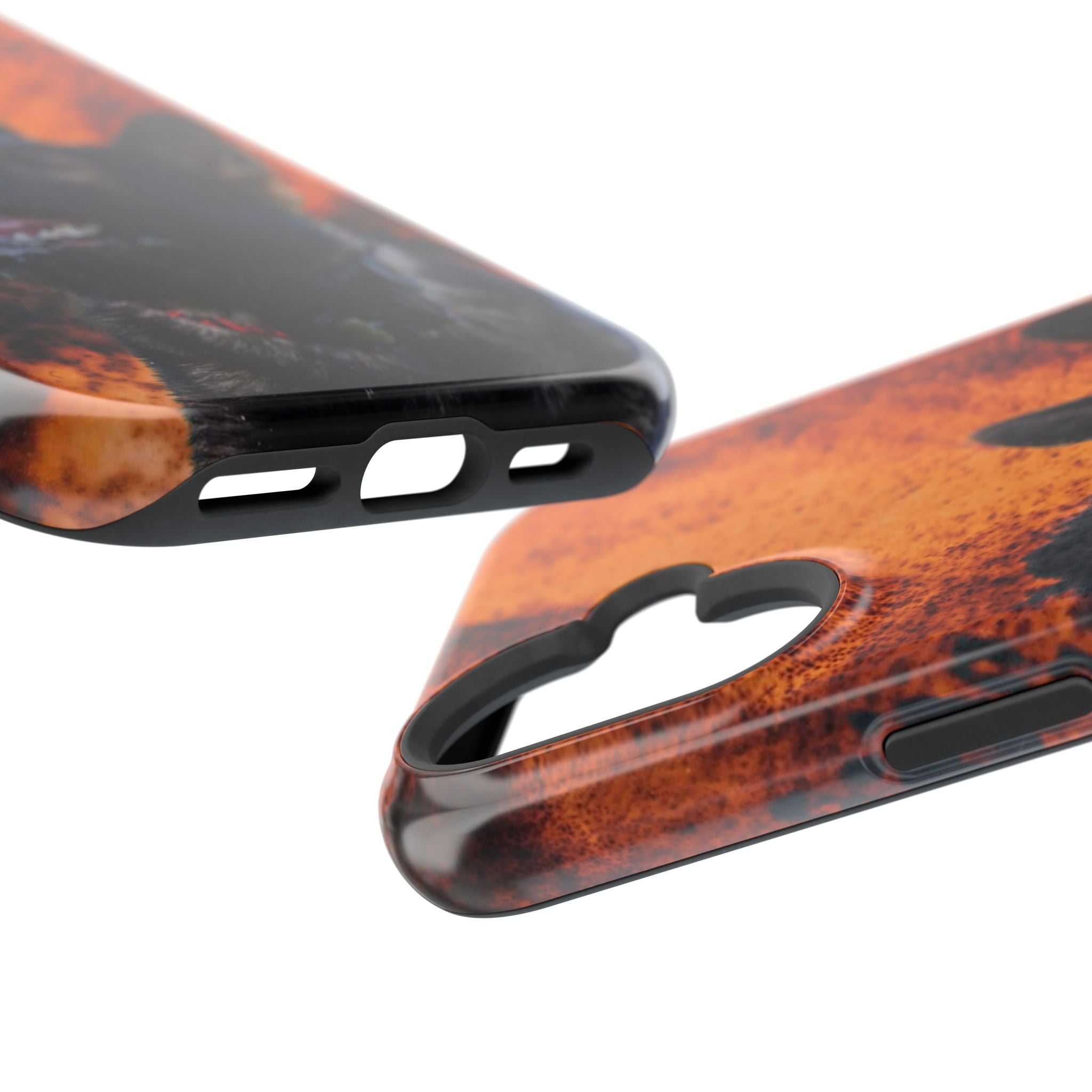 German Shepherd Phone Case — Flame Background Magnetic Impact-Resistant