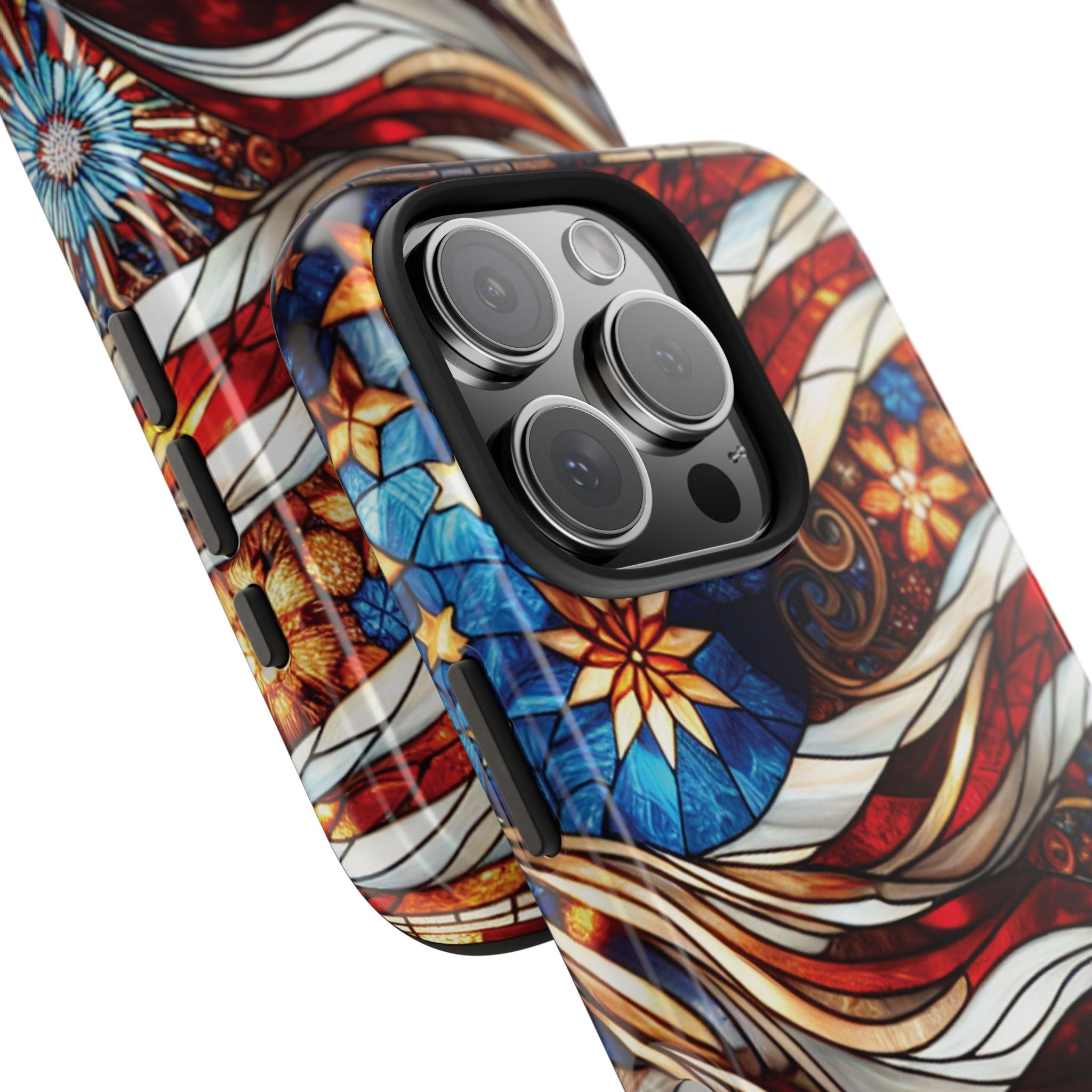 American by Nature Colorful Stained Glass Tough Phone Cases | Unique iPhone Covers, Protective Cases, Vibrant Designs, Gifts for Him/Her