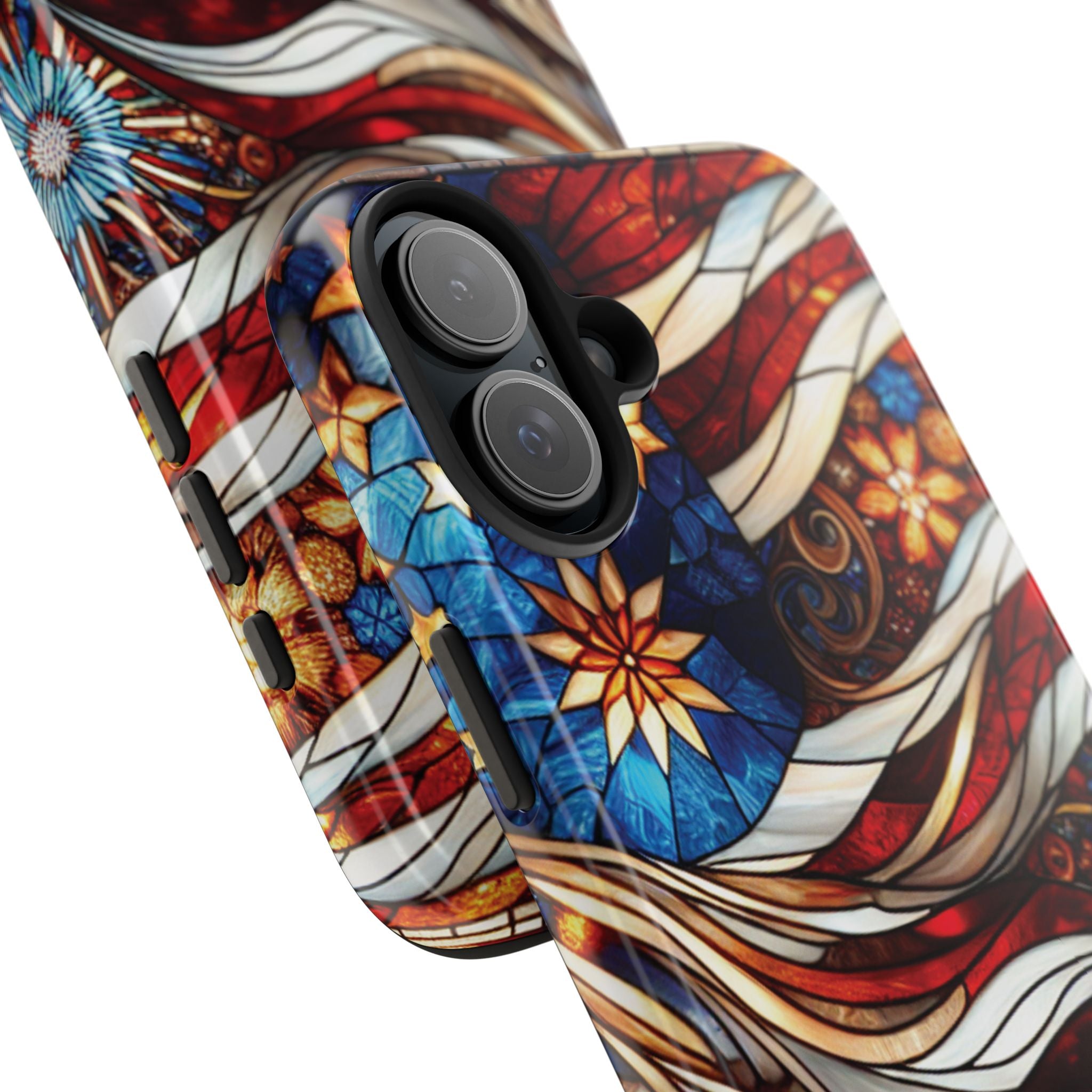American by Nature Colorful Stained Glass Tough Phone Cases | Unique iPhone Covers, Protective Cases, Vibrant Designs, Gifts for Him/Her