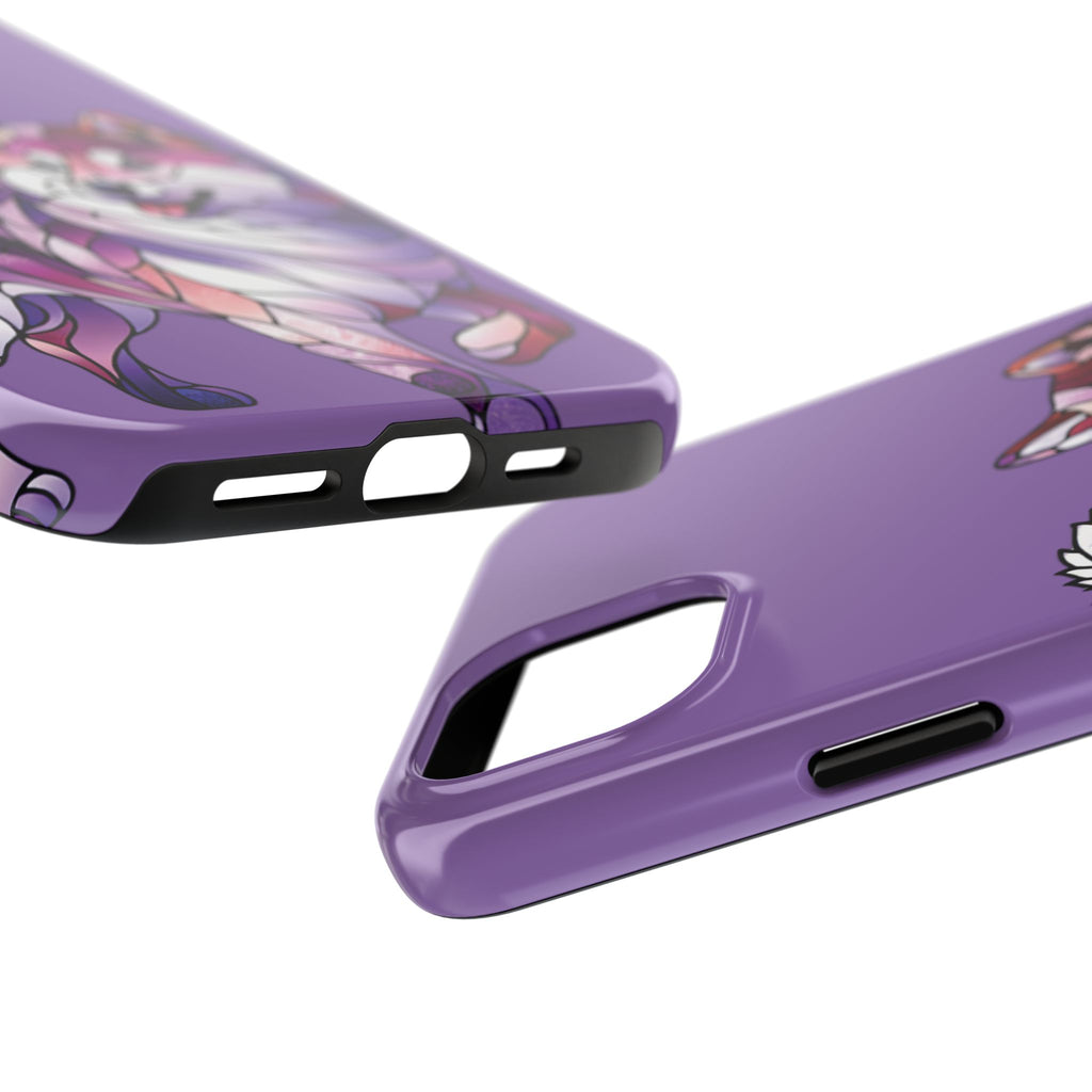Purple Stained-Glass Shiba Inu Tough Phone Case — Protective Artistic Phone Cover