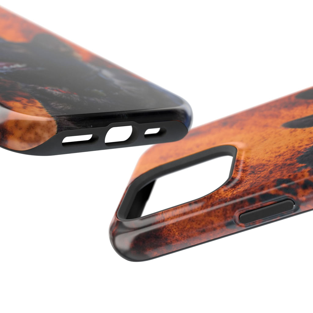 German Shepherd Phone Case — Flame Background Magnetic Impact-Resistant