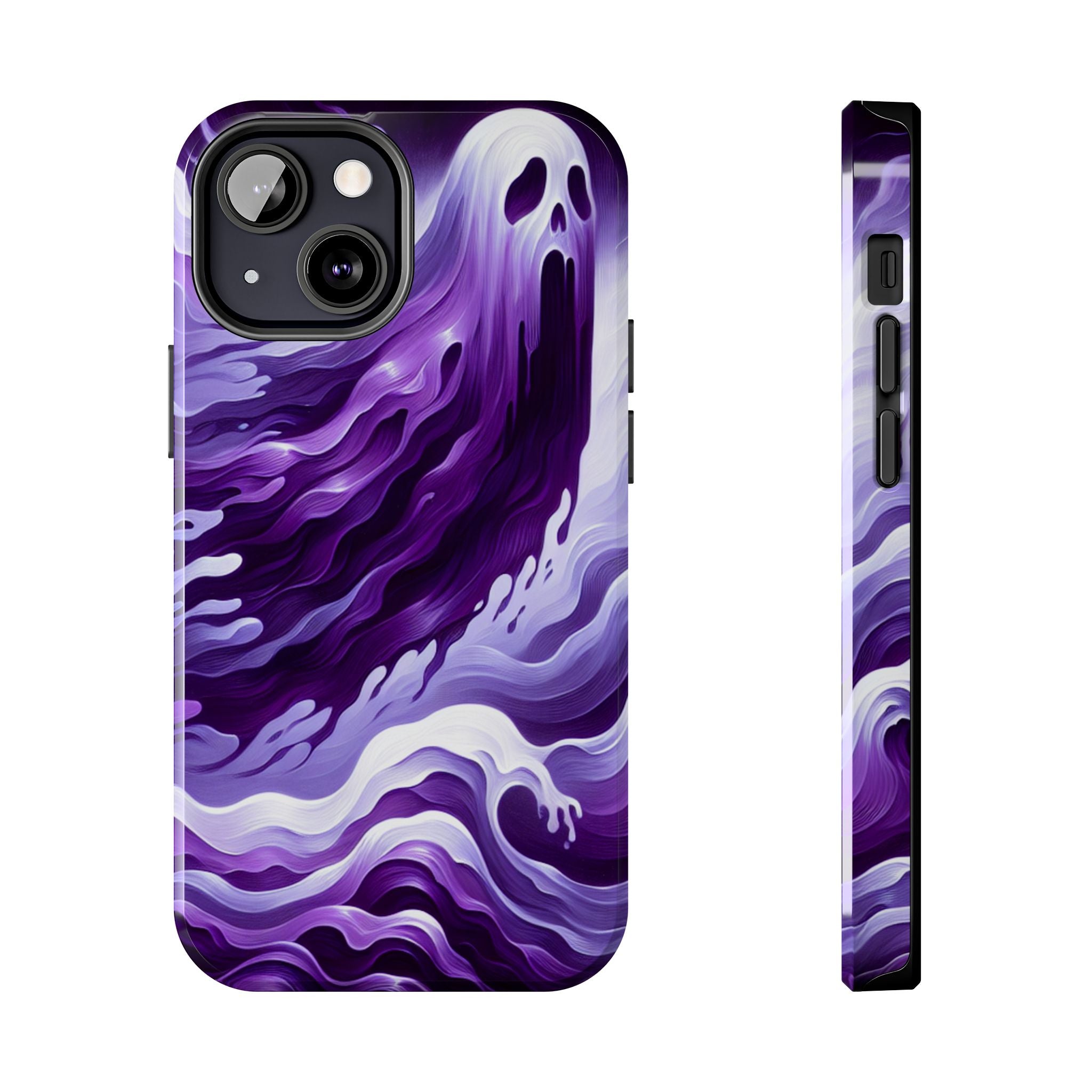 Purple wavey ghosts! - Tough Phone Cases