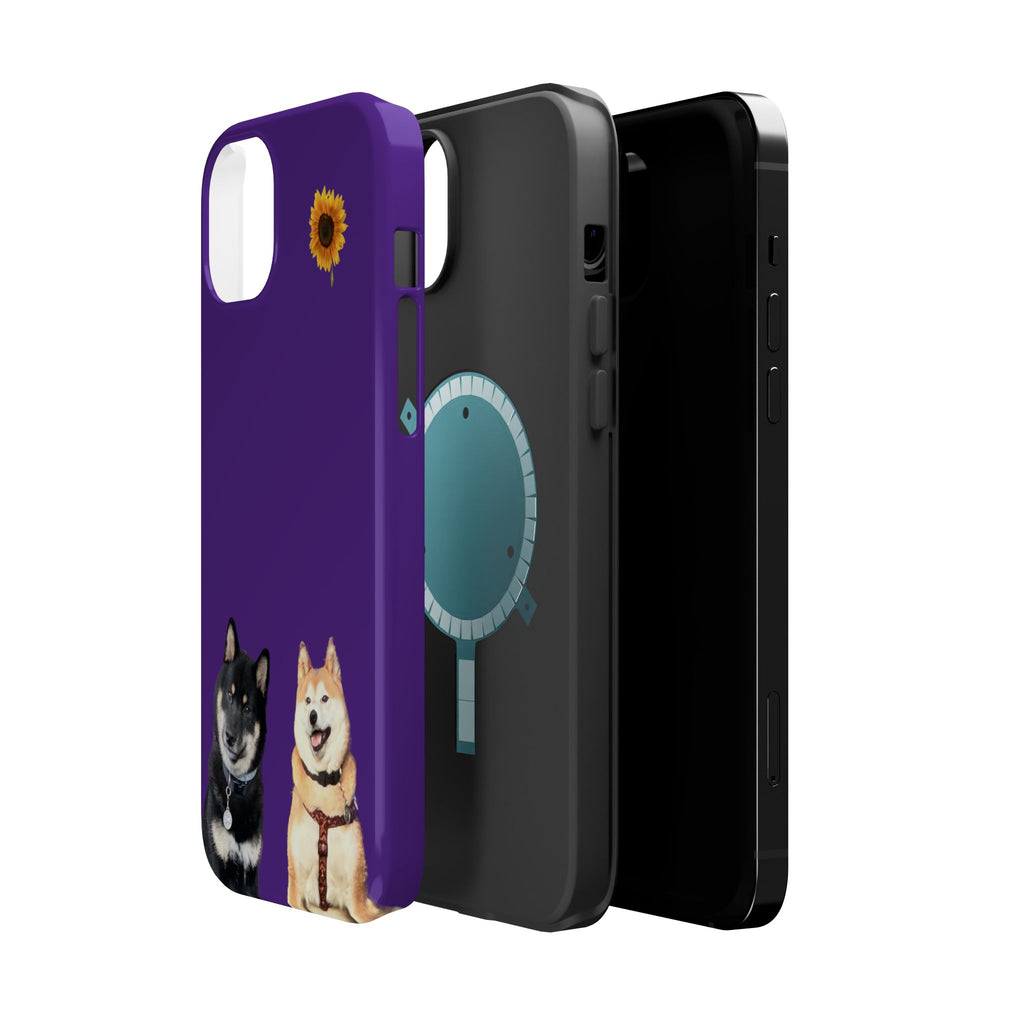 Shiba pair purple sunflower MagSafe Tough Cases
