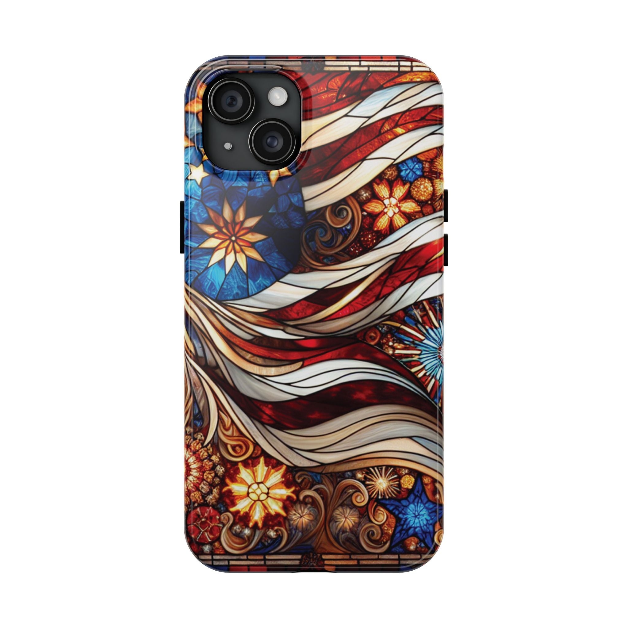American by Nature Colorful Stained Glass Tough Phone Cases | Unique iPhone Covers, Protective Cases, Vibrant Designs, Gifts for Him/Her