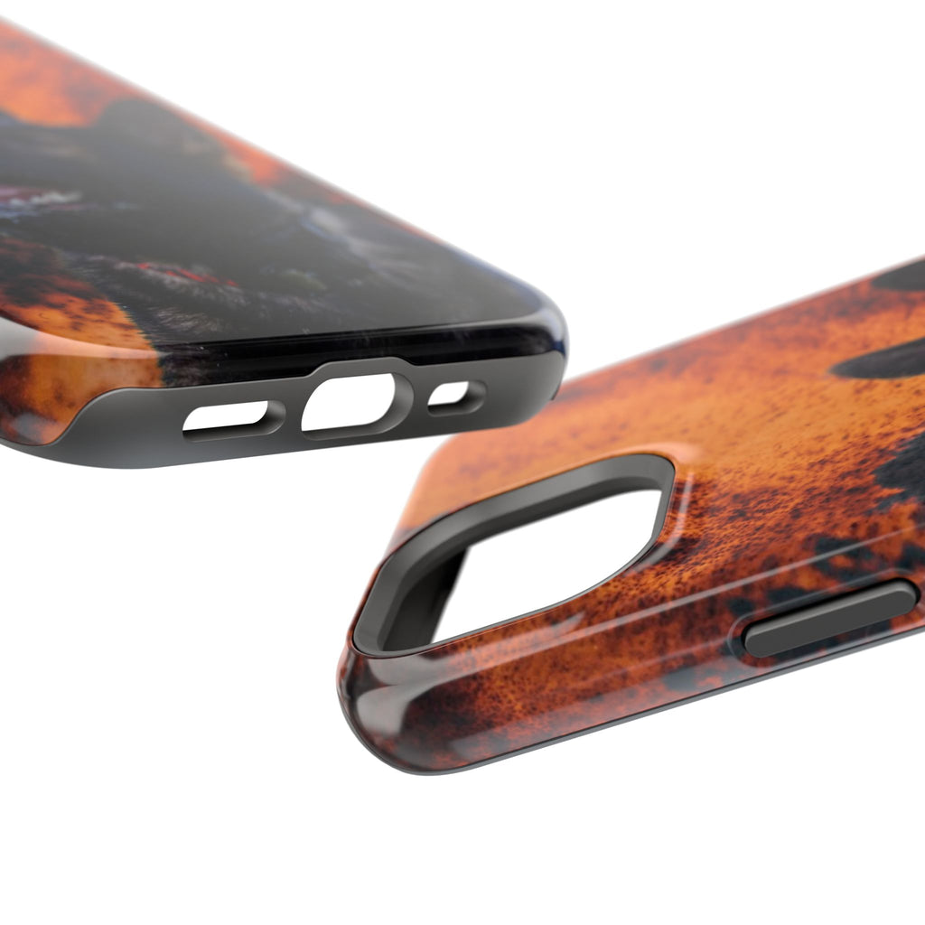 German Shepherd Phone Case — Flame Background Magnetic Impact-Resistant