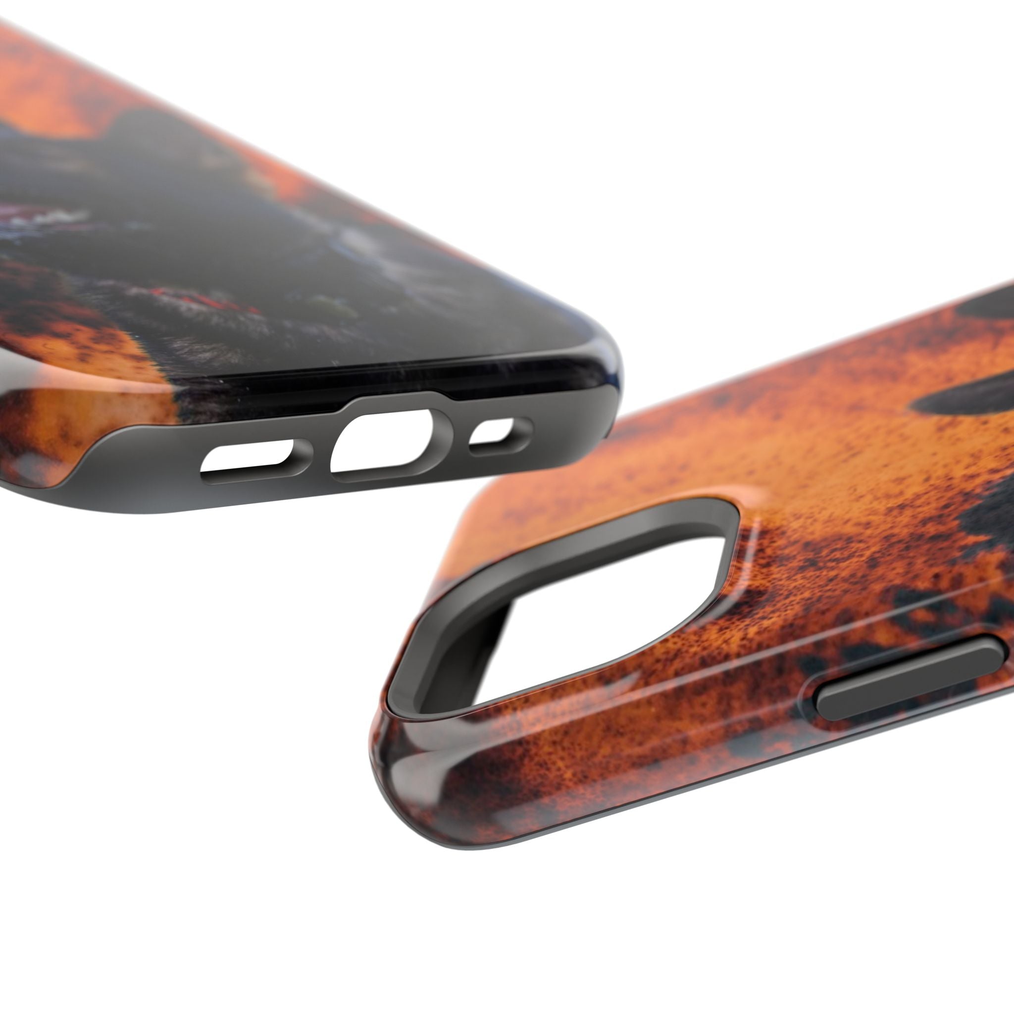 German Shepherd Phone Case — Flame Background Magnetic Impact-Resistant