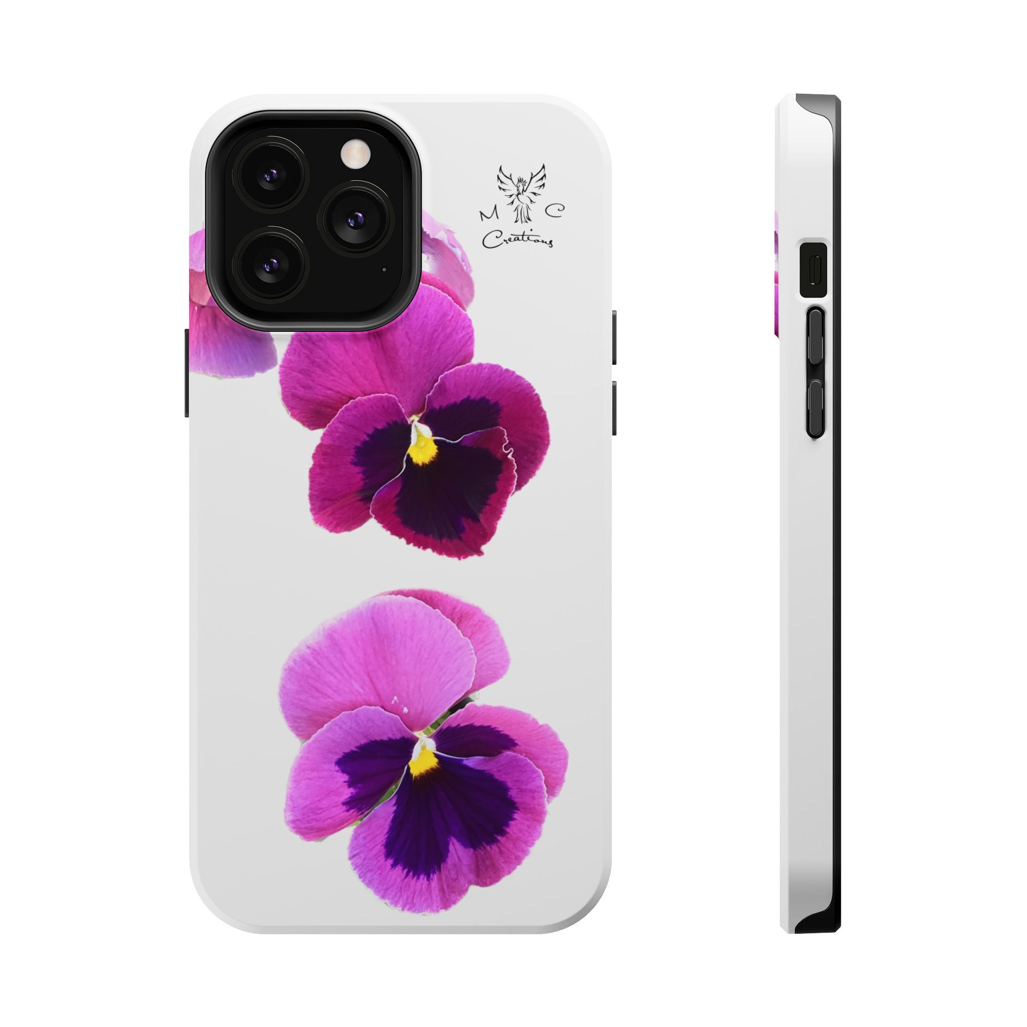 Pansy Blossom Magnetic Phone Case — Impact‑Resistant Floral iPhone Cover