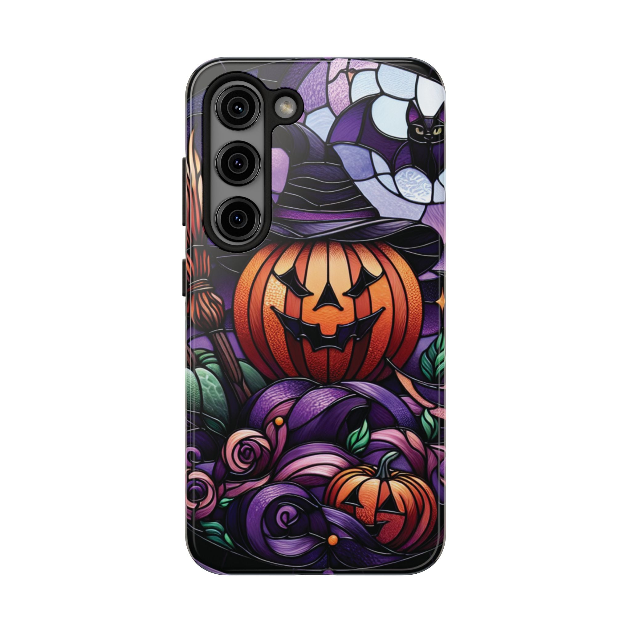 Halloween Jack-O'-Lantern Tough Phone Case — Spooky Pumpkin Witch Hat Design