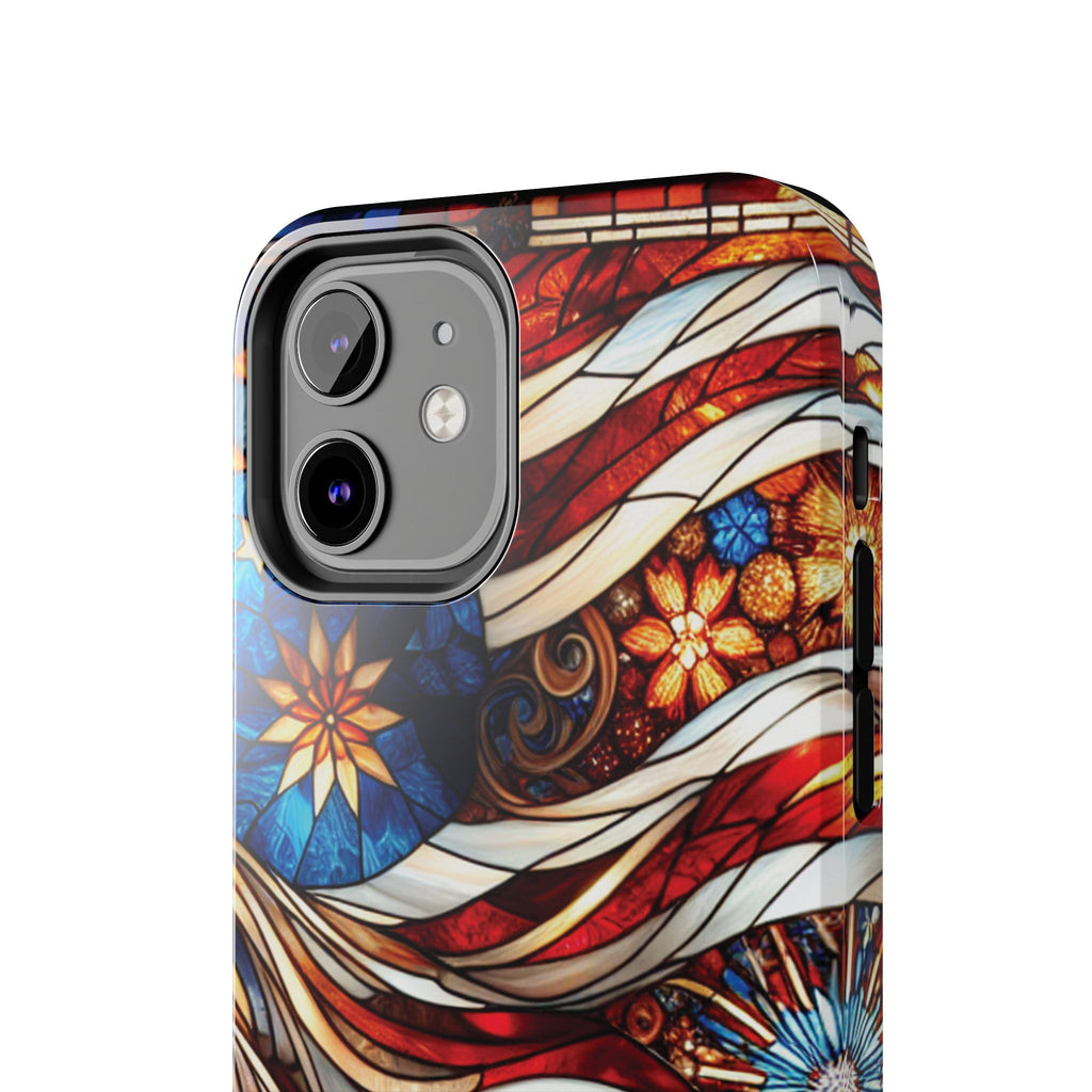 American by Nature Colorful Stained Glass Tough Phone Cases | Unique iPhone Covers, Protective Cases, Vibrant Designs, Gifts for Him/Her