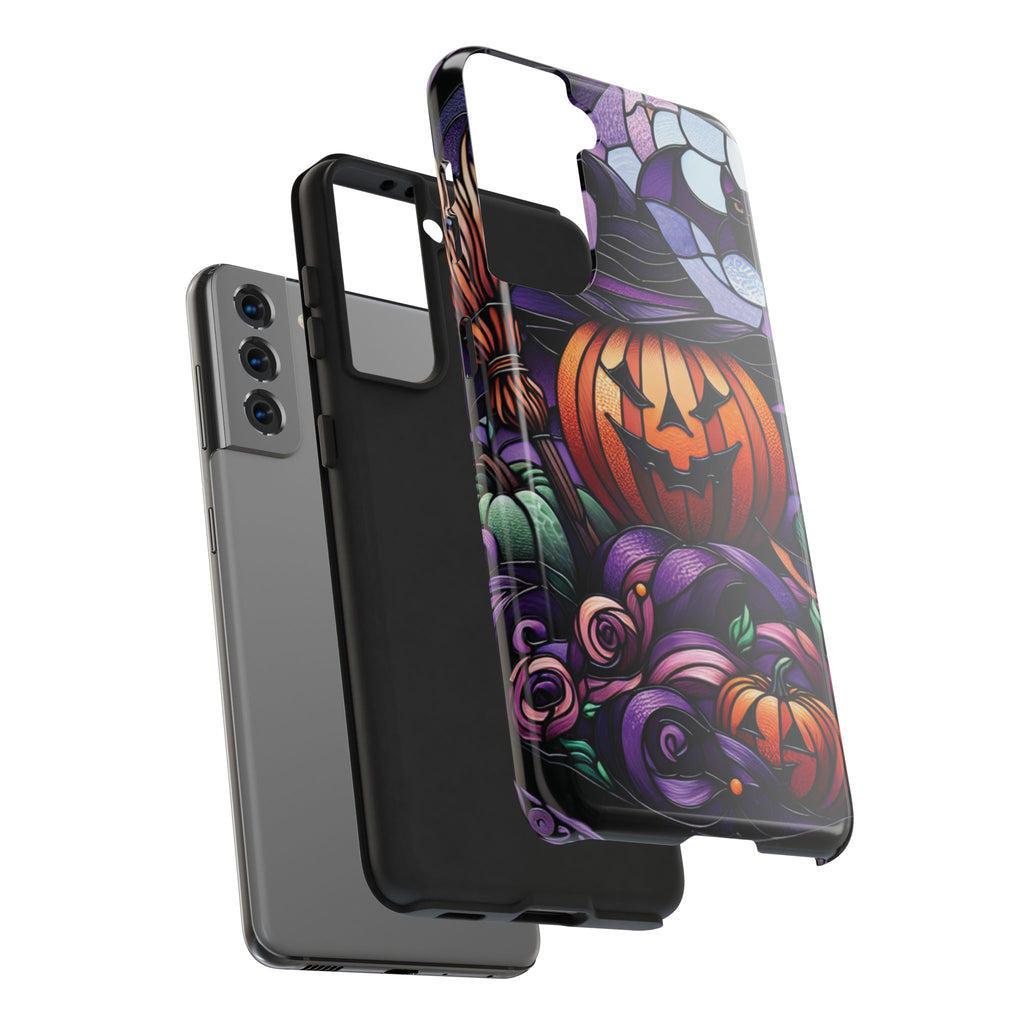 Halloween Jack-O'-Lantern Tough Phone Case — Spooky Pumpkin Witch Hat Design