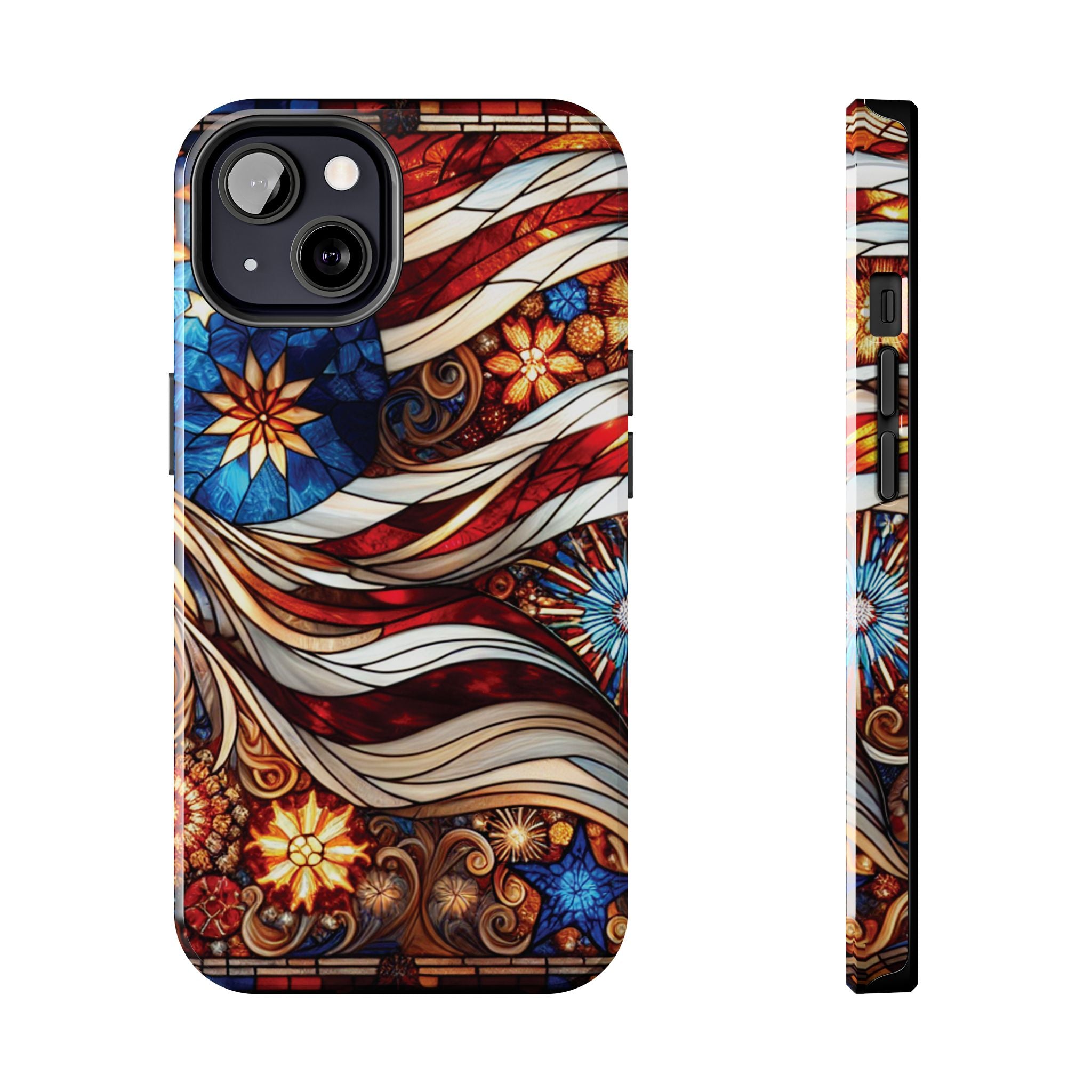 American by Nature Colorful Stained Glass Tough Phone Cases | Unique iPhone Covers, Protective Cases, Vibrant Designs, Gifts for Him/Her