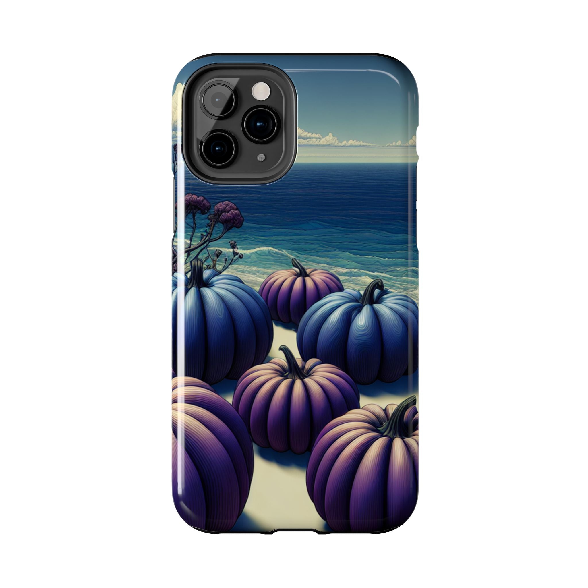 Blue Pumpkin Beach Tough Phone Case — Coastal Halloween Fall iPhone Cover