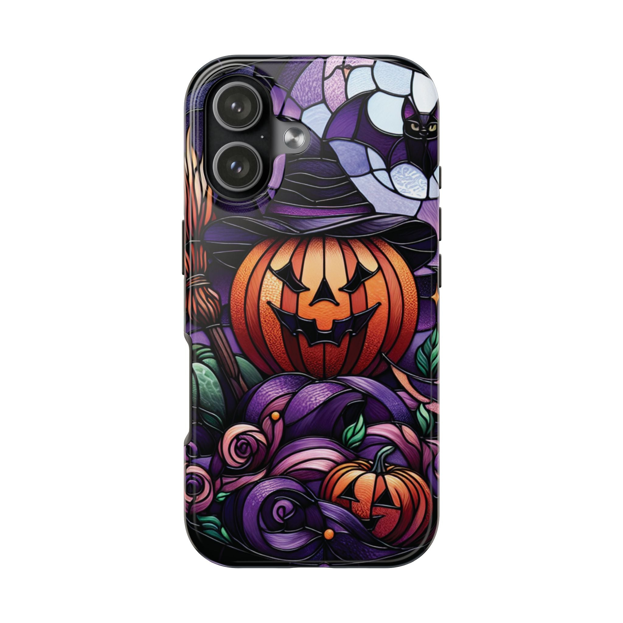 Halloween Jack-O'-Lantern Tough Phone Case — Spooky Pumpkin Witch Hat Design