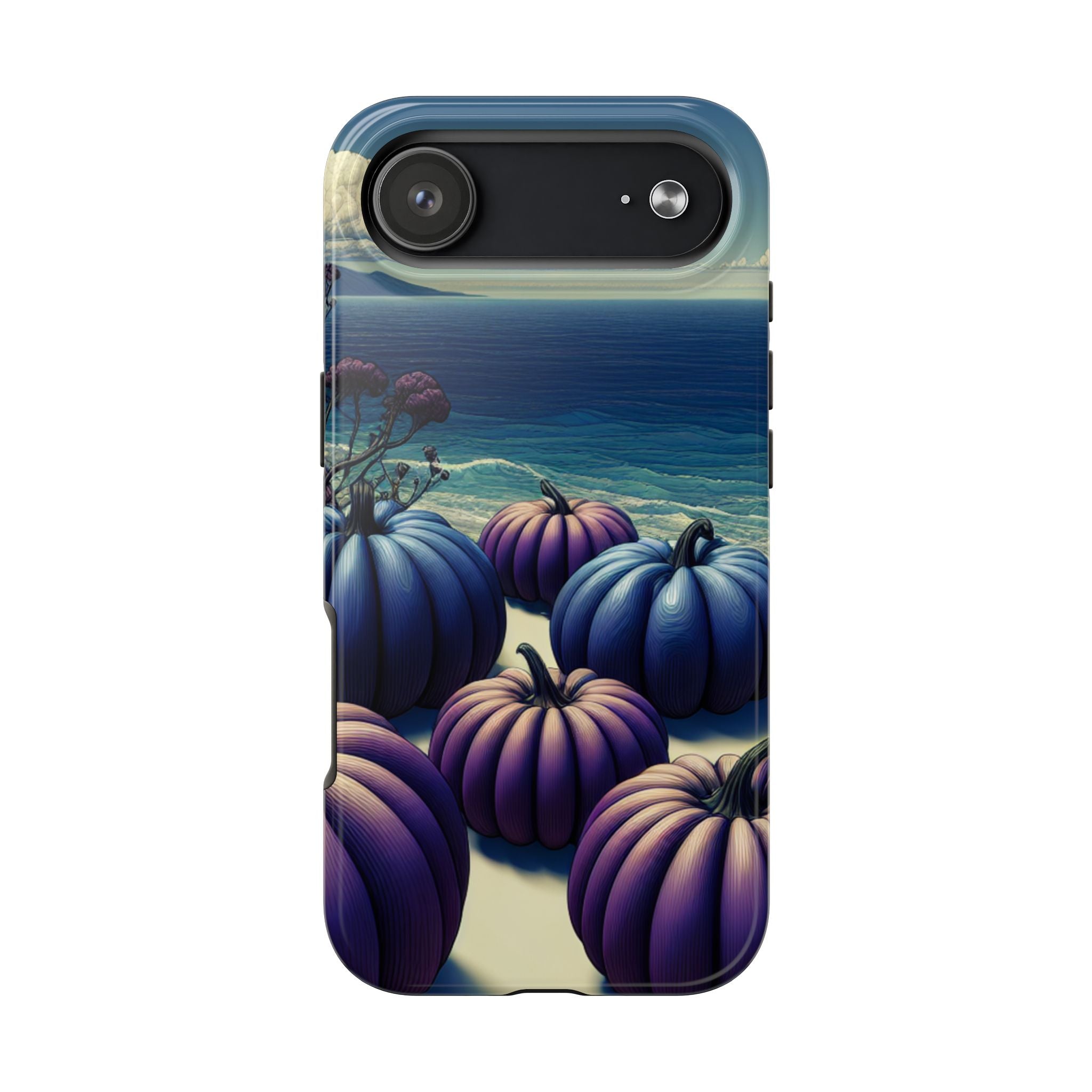 Blue Pumpkin Beach Tough Phone Case — Coastal Halloween Fall iPhone Cover