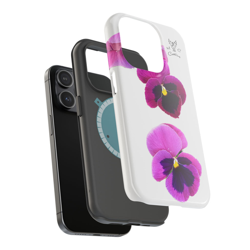 Pansy Blossom Magnetic Phone Case — Impact‑Resistant Floral iPhone Cover