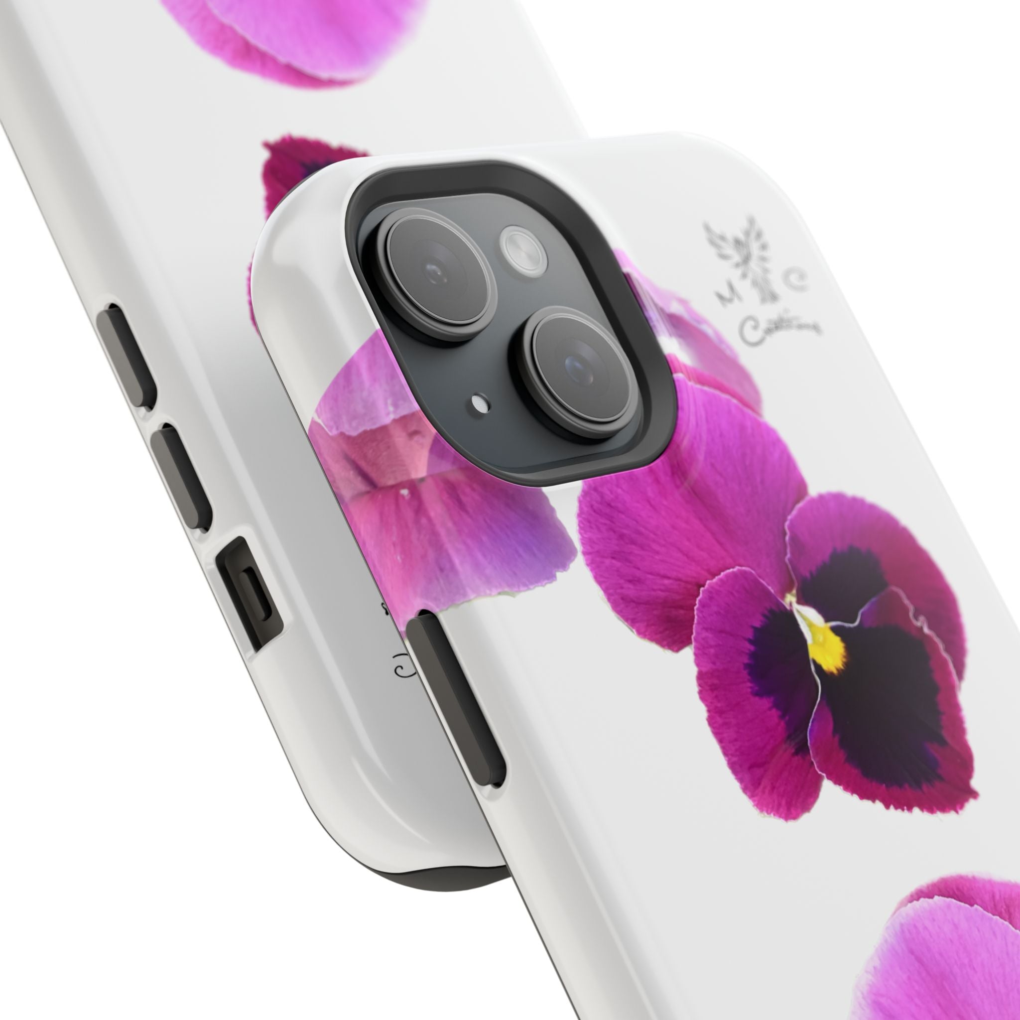 Pansy Blossom Magnetic Phone Case — Impact‑Resistant Floral iPhone Cover
