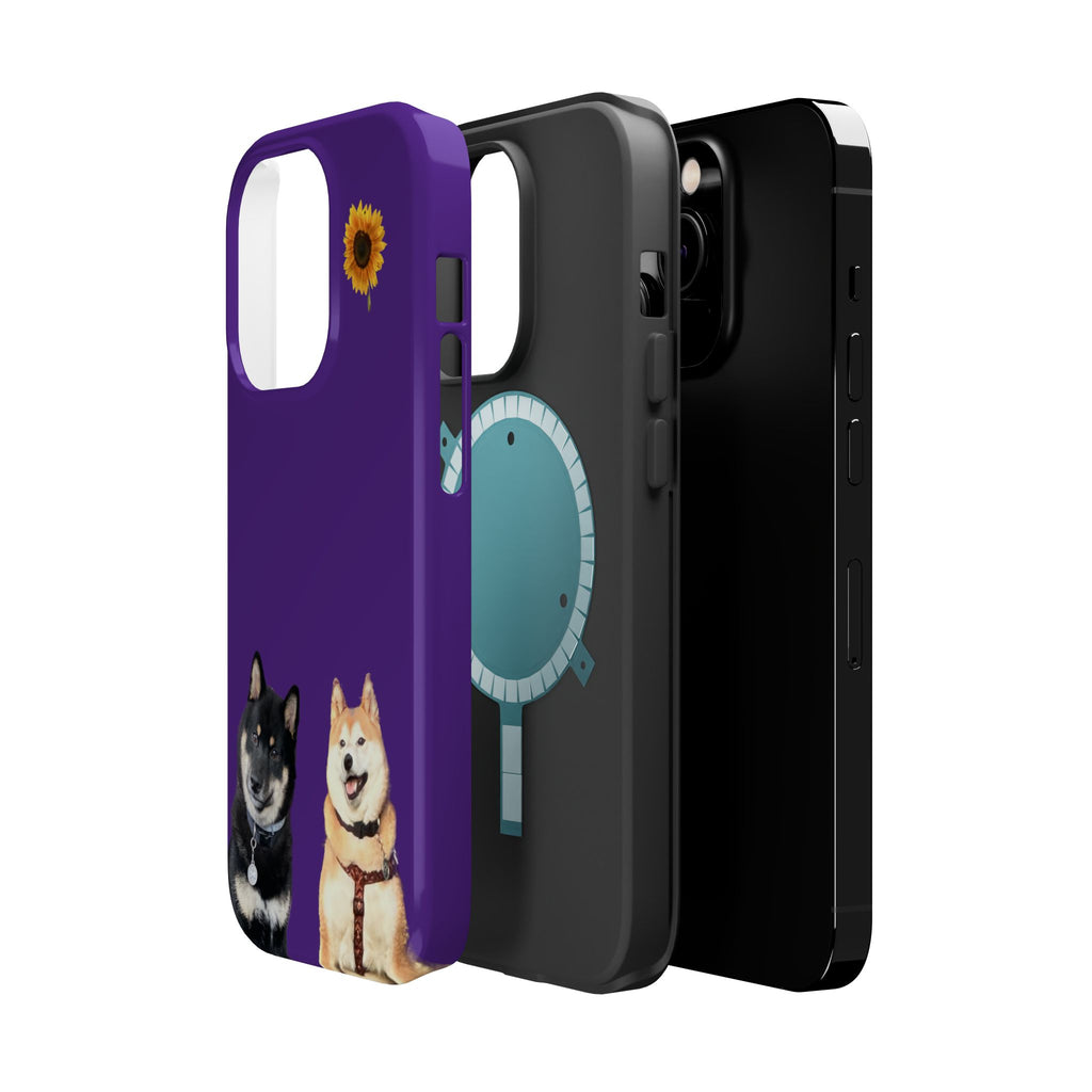 Shiba pair purple sunflower MagSafe Tough Cases