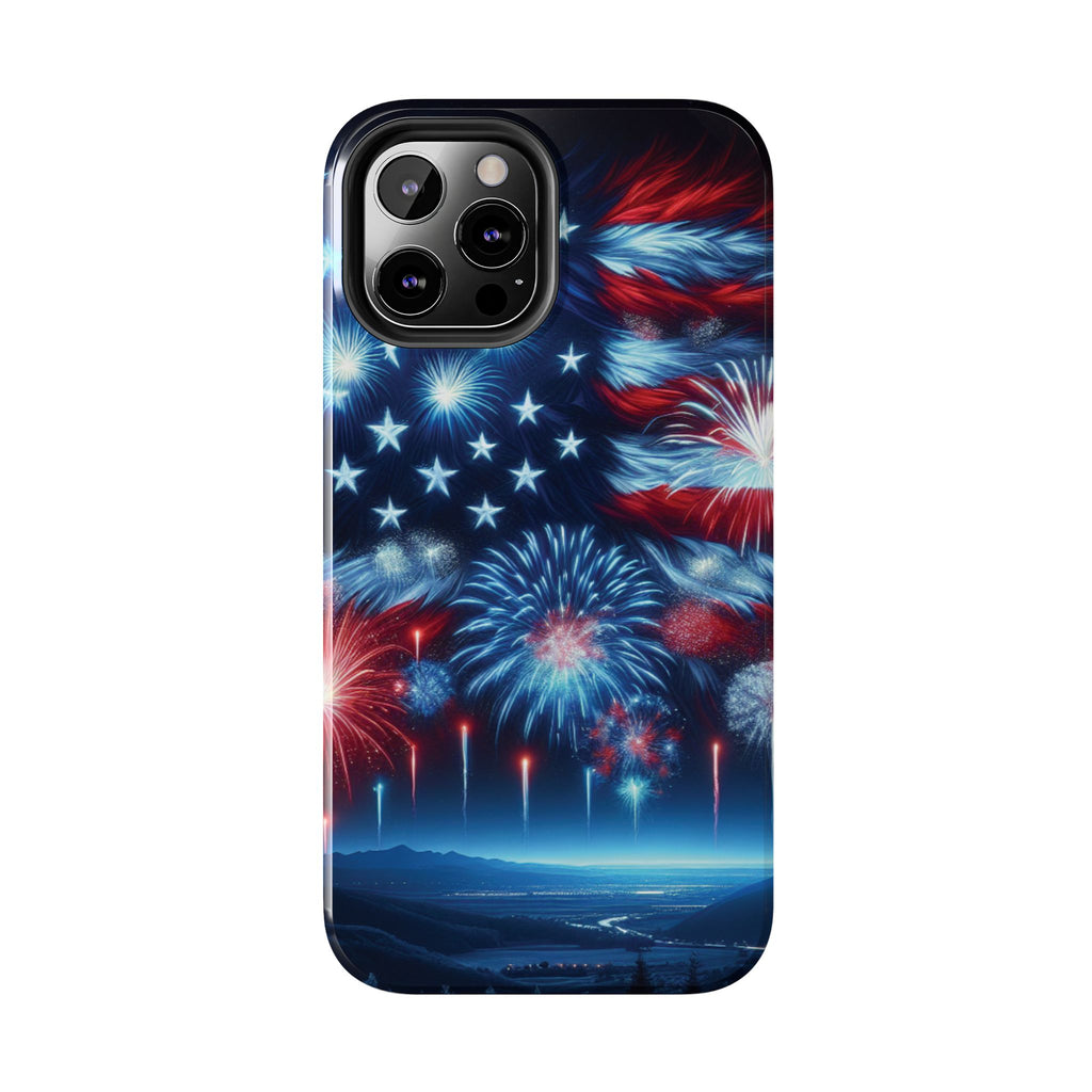 Patriotic Fireworks Phone Case, Independence Day, USA Pride, Tough Phone Cover, July 4th, Gift for Veterans