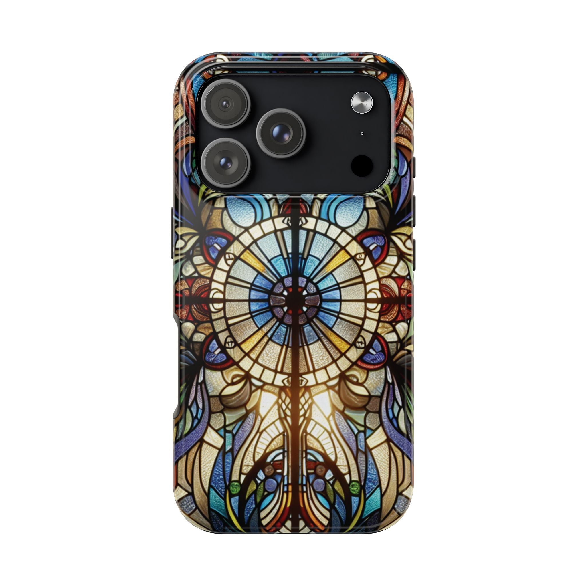 Stained Glass Mandala Tough Phone Case — Floral Vintage Art iPhone Cover