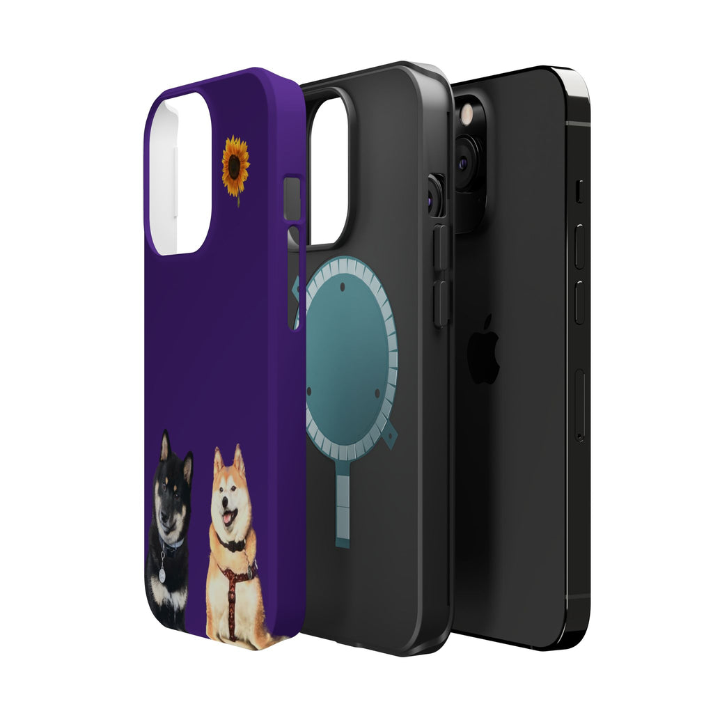 Shiba pair purple sunflower MagSafe Tough Cases