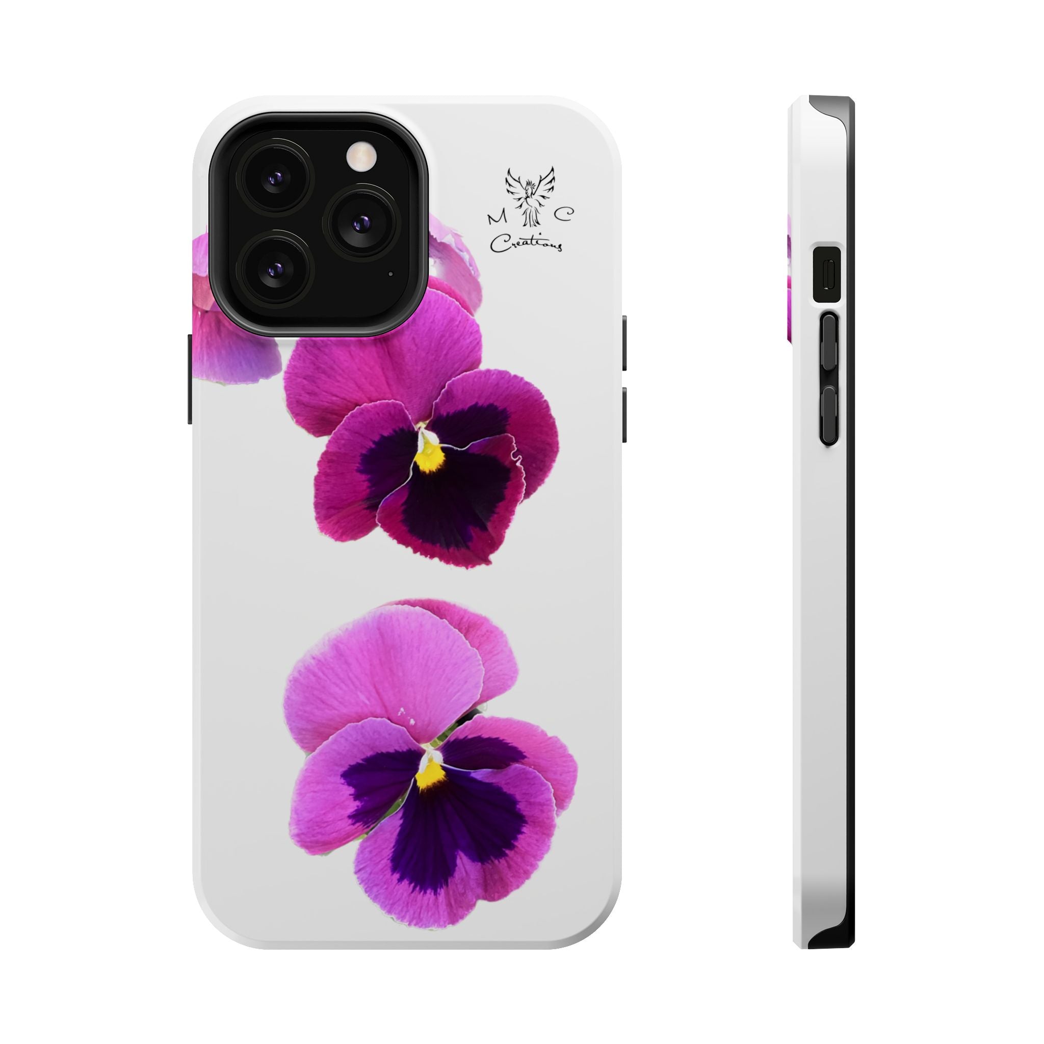 Pansy Blossom Magnetic Phone Case — Impact‑Resistant Floral iPhone Cover