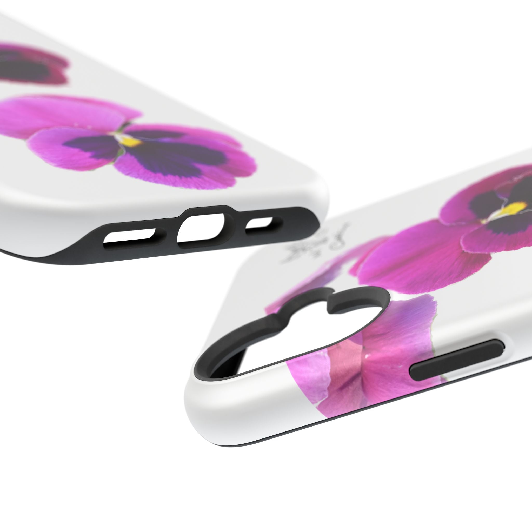 Pansy Blossom Magnetic Phone Case — Impact‑Resistant Floral iPhone Cover