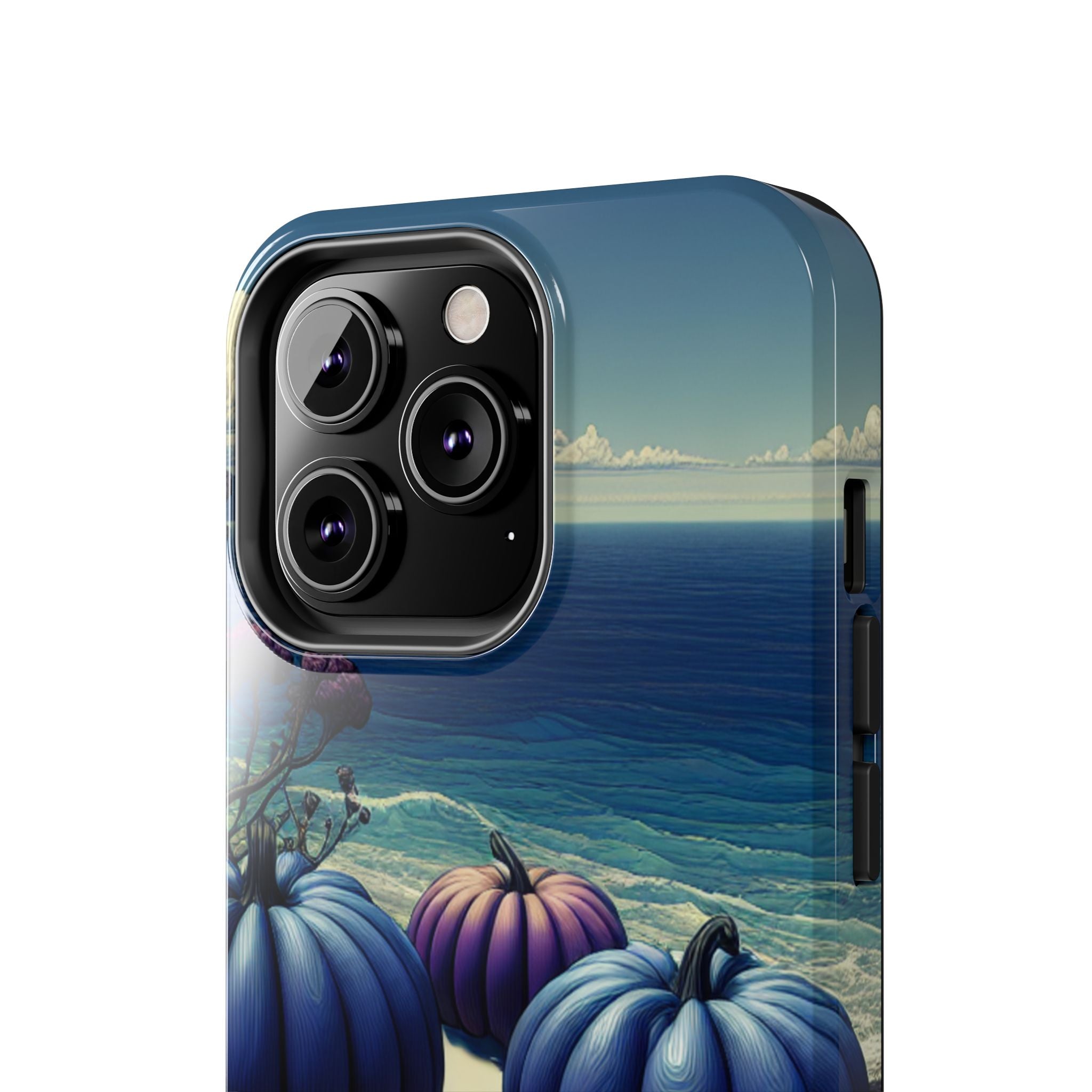 Blue Pumpkin Beach Tough Phone Case — Coastal Halloween Fall iPhone Cover