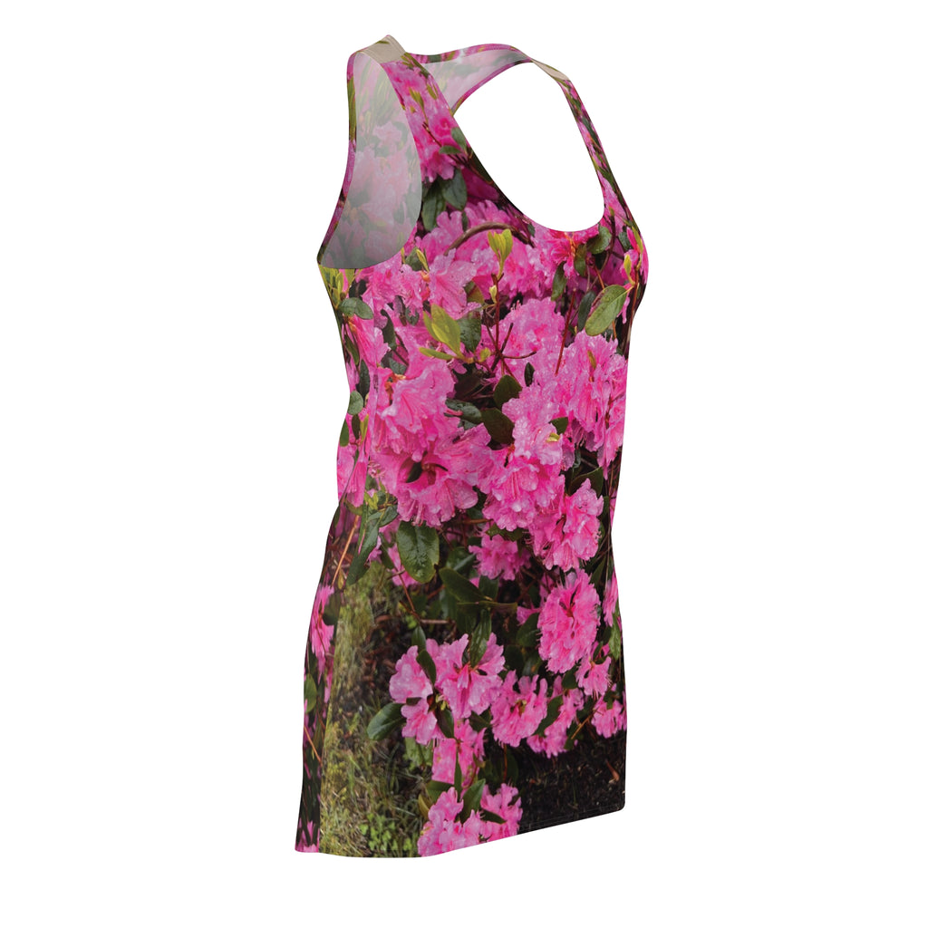 Pink Azalea Floral Racerback Dress — All-Over-Print Summer Sundress