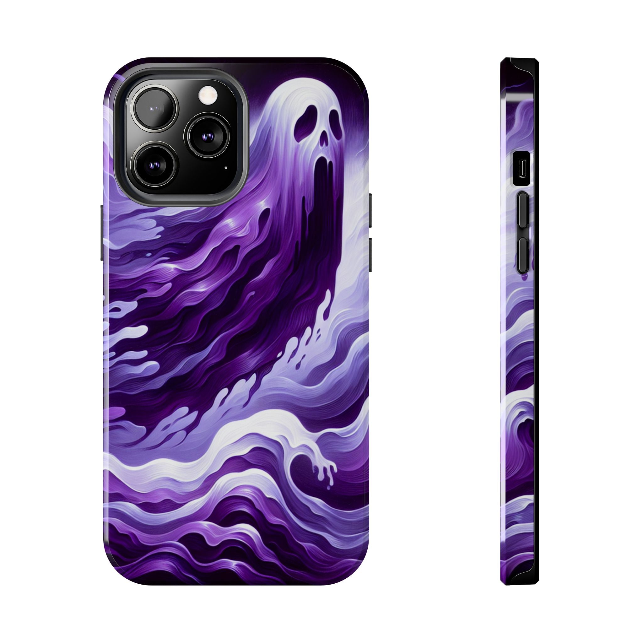 Purple wavey ghosts! - Tough Phone Cases
