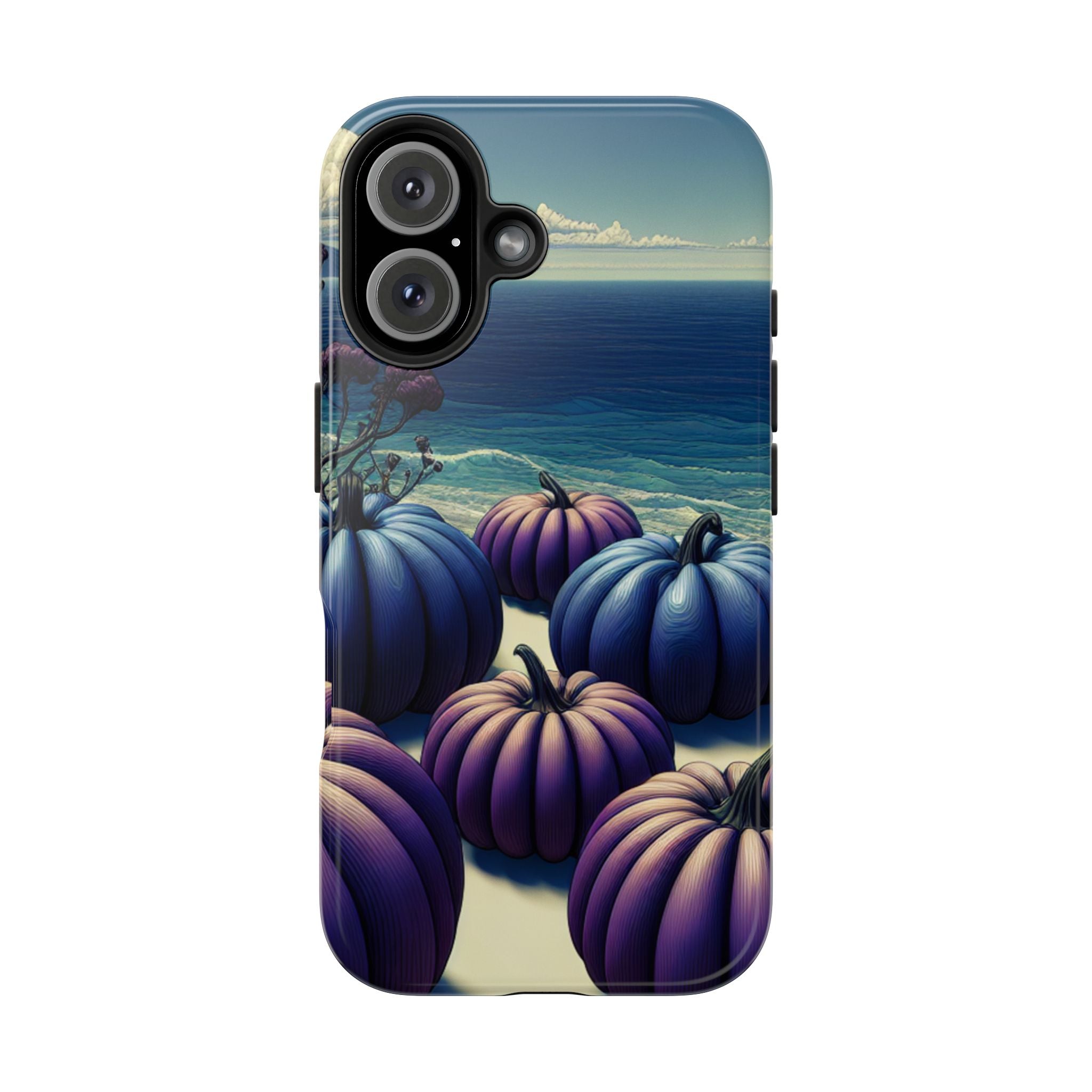 Blue Pumpkin Beach Tough Phone Case — Coastal Halloween Fall iPhone Cover