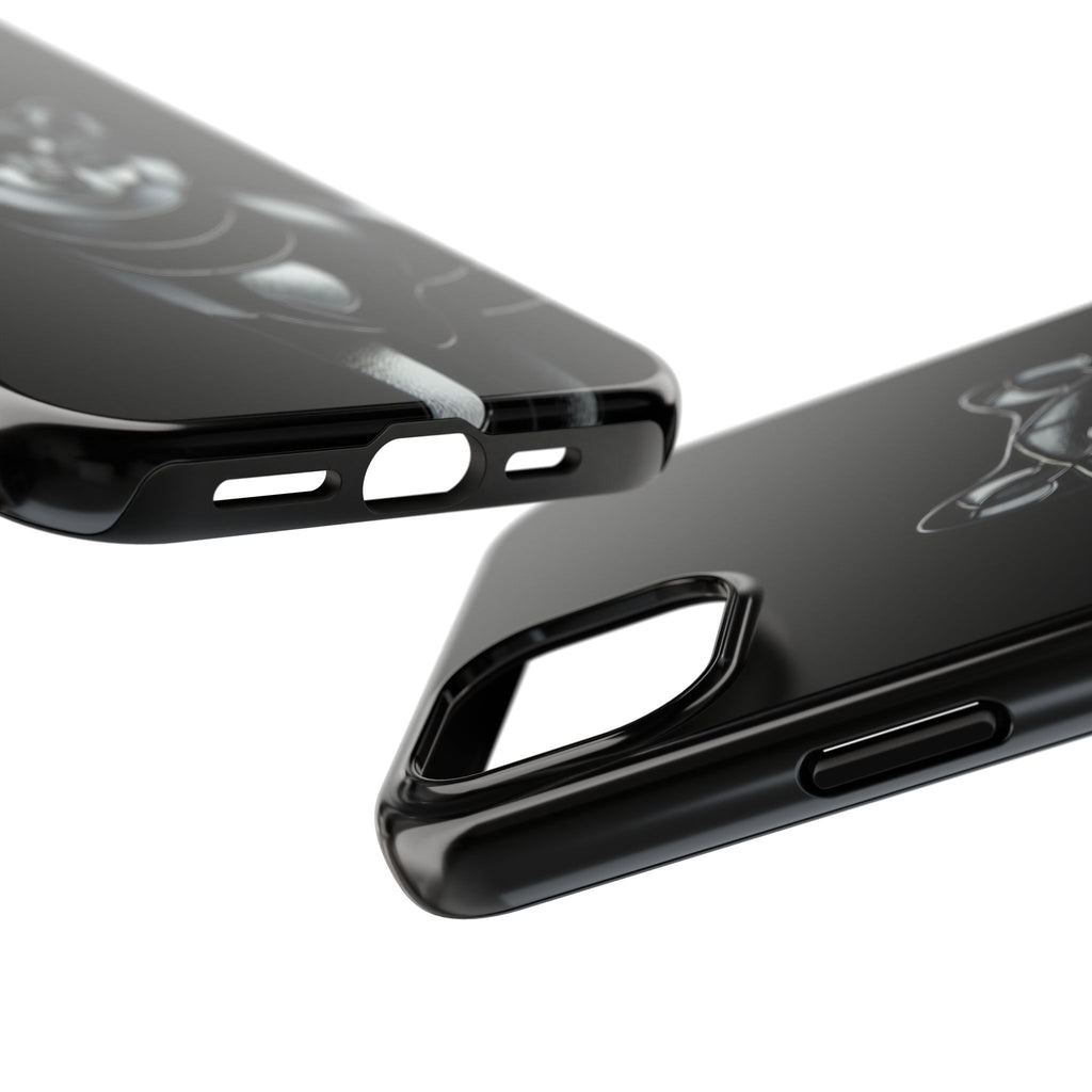 Wolf Silhouette Tough Phone Case — Black Geometric Wolf Protective Cover