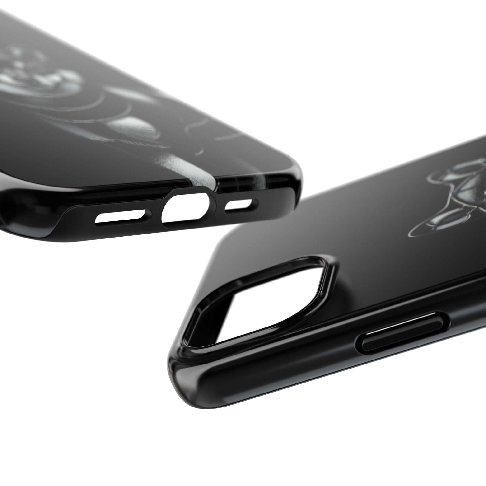 Wolf Silhouette Tough Phone Case — Black Geometric Wolf Protective Cover