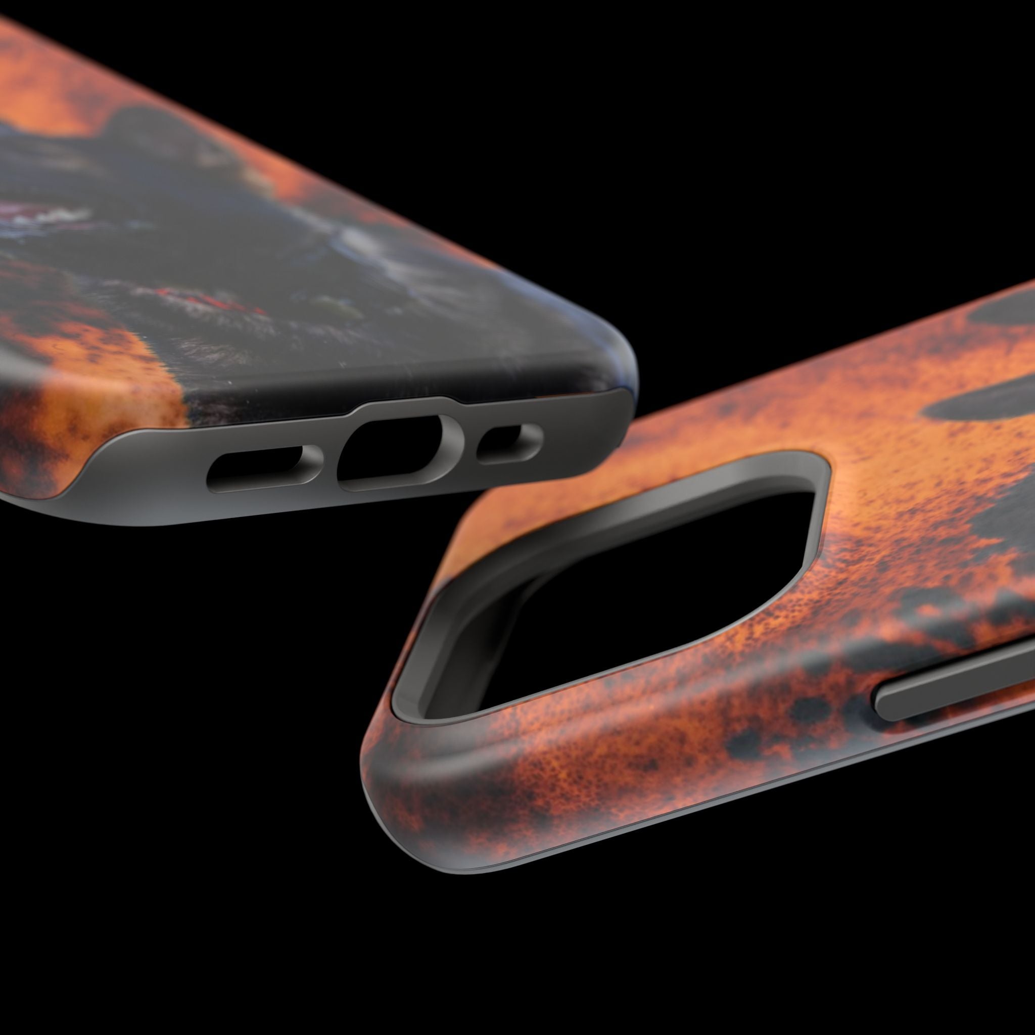 German Shepherd Phone Case — Flame Background Magnetic Impact-Resistant