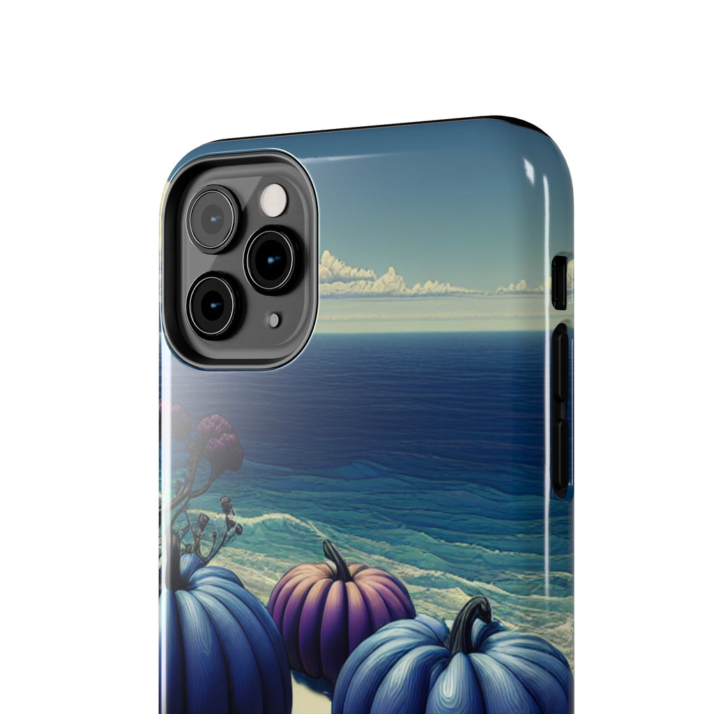Blue Pumpkin Beach Tough Phone Case — Coastal Halloween Fall iPhone Cover
