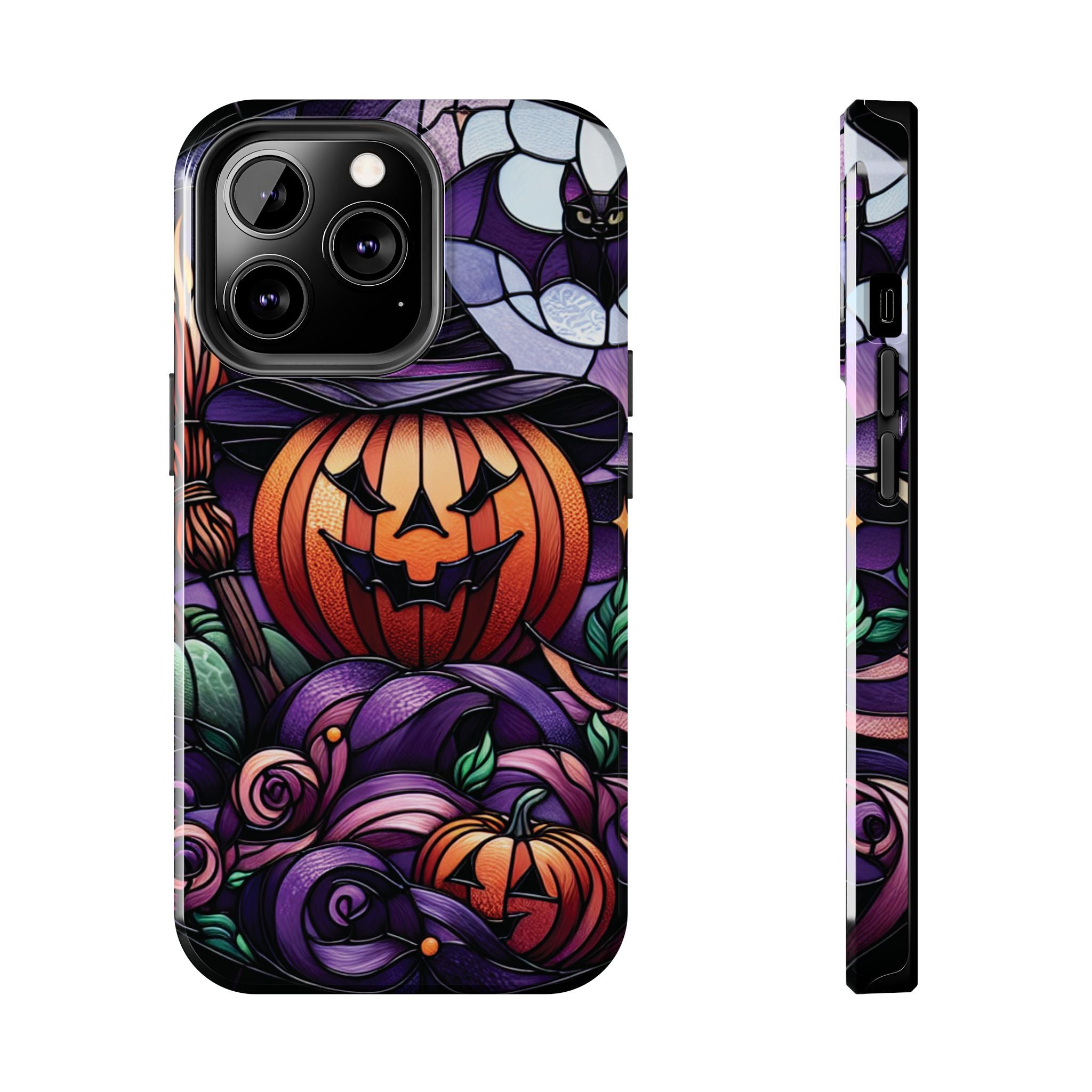 Halloween Jack-O'-Lantern Tough Phone Case — Spooky Pumpkin Witch Hat Design