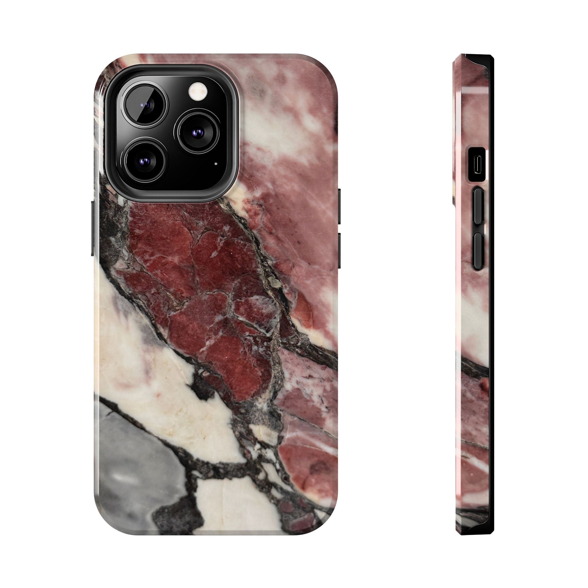 Red Marble Tough Phone Case — Protective Designer Phone Cover