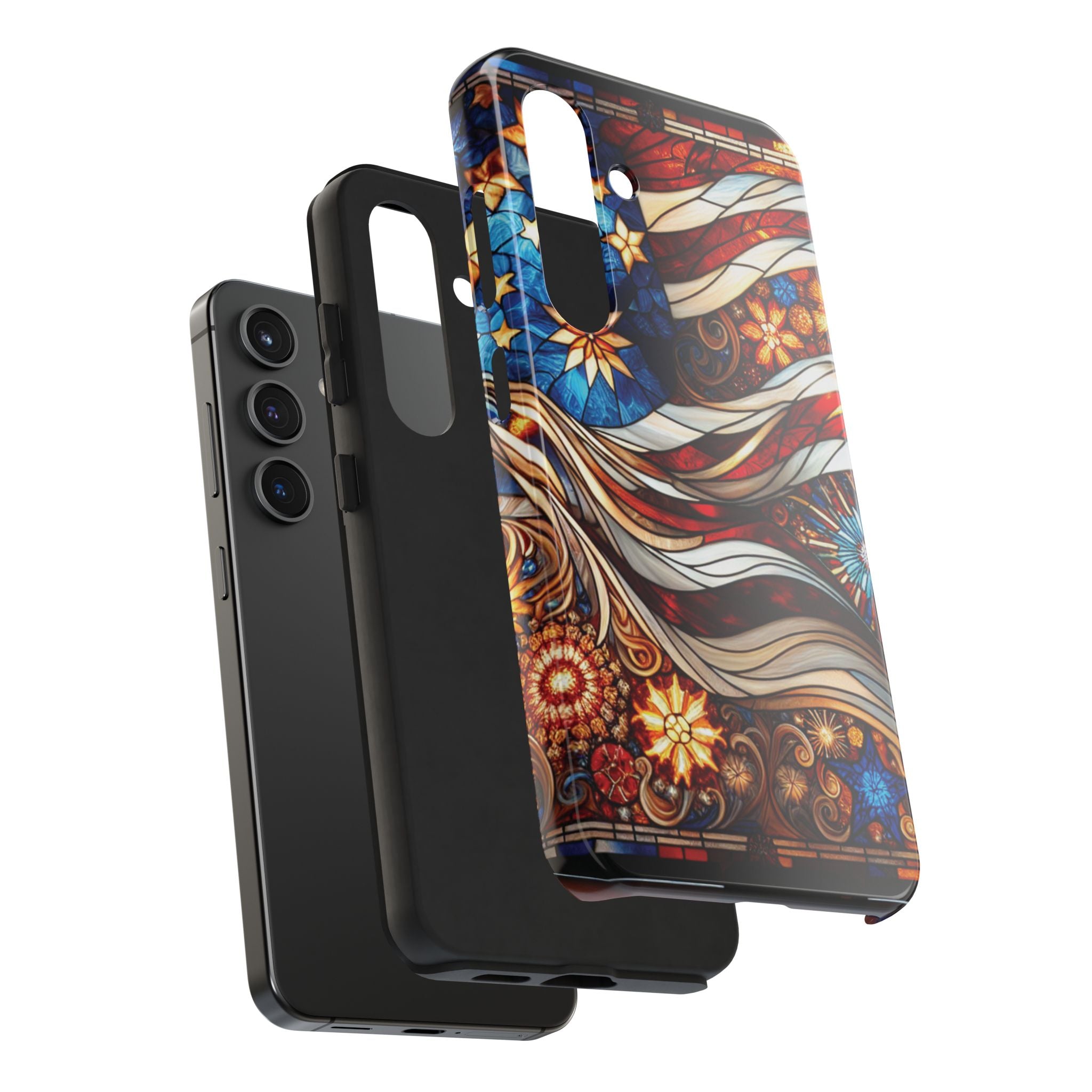 American by Nature Colorful Stained Glass Tough Phone Cases | Unique iPhone Covers, Protective Cases, Vibrant Designs, Gifts for Him/Her