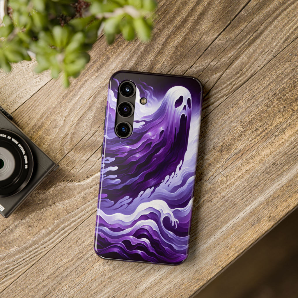 Purple wavey ghosts! - Tough Phone Cases