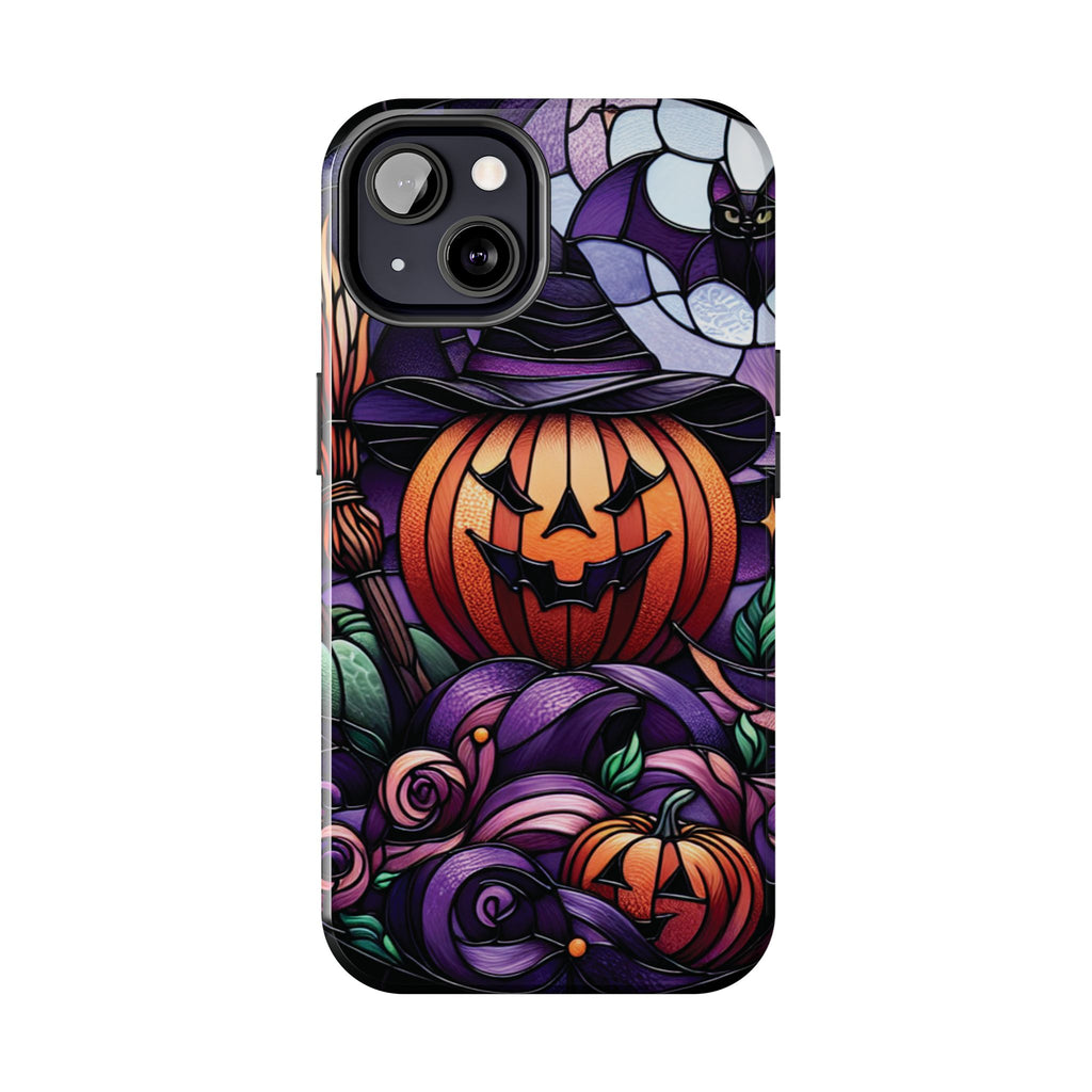 Halloween Jack-O'-Lantern Tough Phone Case — Spooky Pumpkin Witch Hat Design