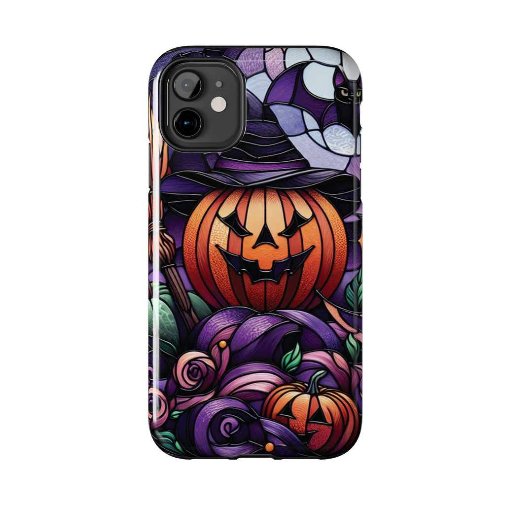 Halloween Jack-O'-Lantern Tough Phone Case — Spooky Pumpkin Witch Hat Design