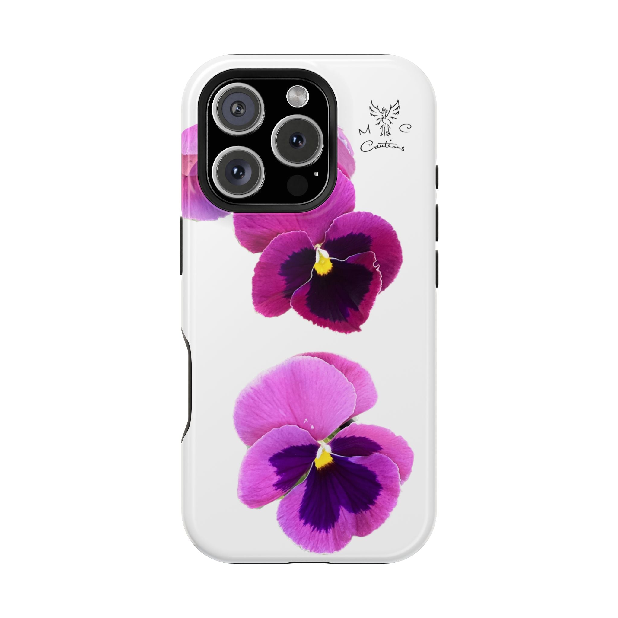Pansy Blossom Magnetic Phone Case — Impact‑Resistant Floral iPhone Cover