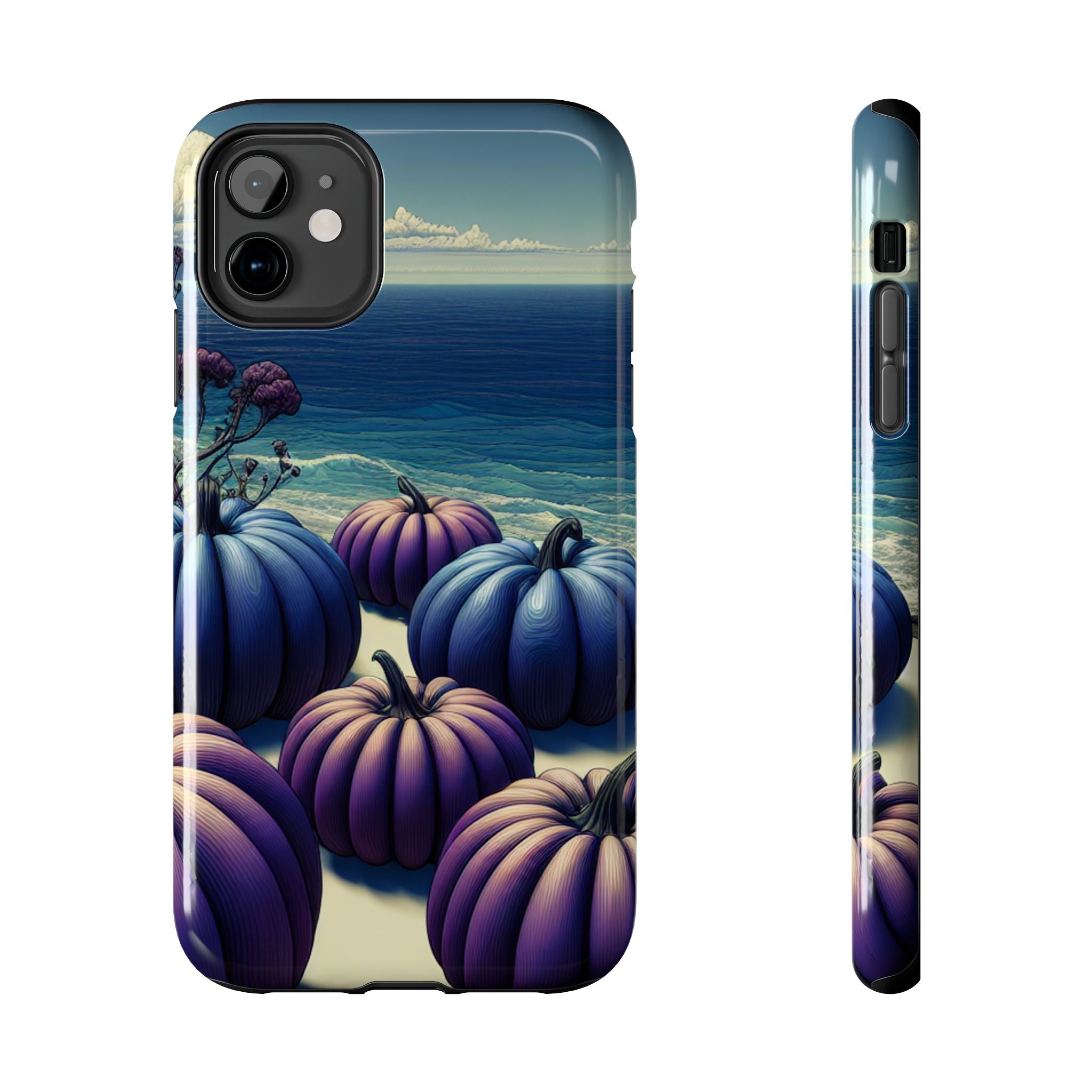 Blue Pumpkin Beach Tough Phone Case — Coastal Halloween Fall iPhone Cover