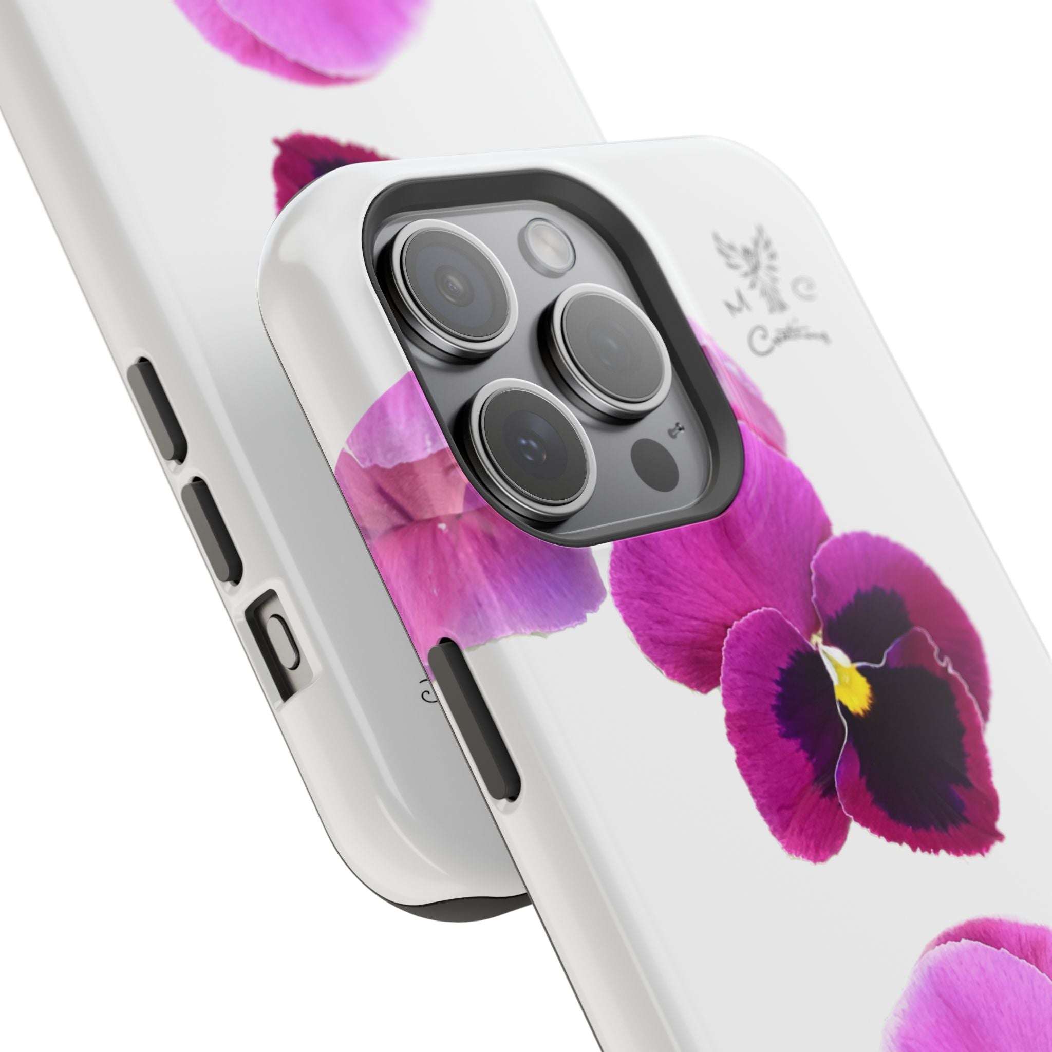 Pansy Blossom Magnetic Phone Case — Impact‑Resistant Floral iPhone Cover
