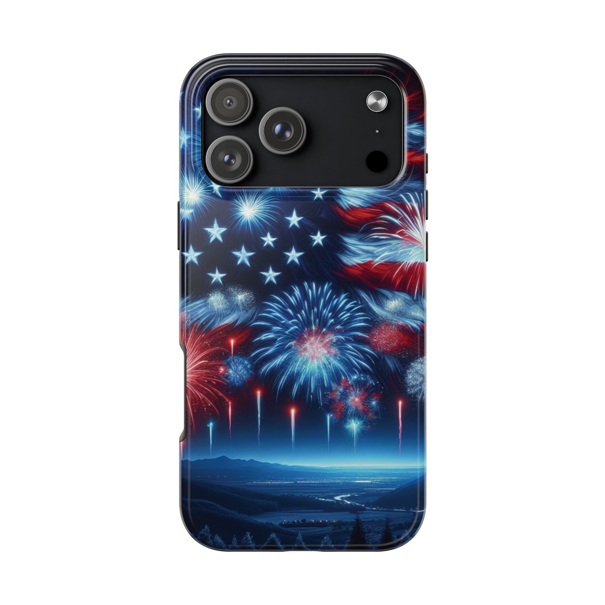 Patriotic Fireworks Phone Case, Independence Day, USA Pride, Tough Phone Cover, July 4th, Gift for Veterans