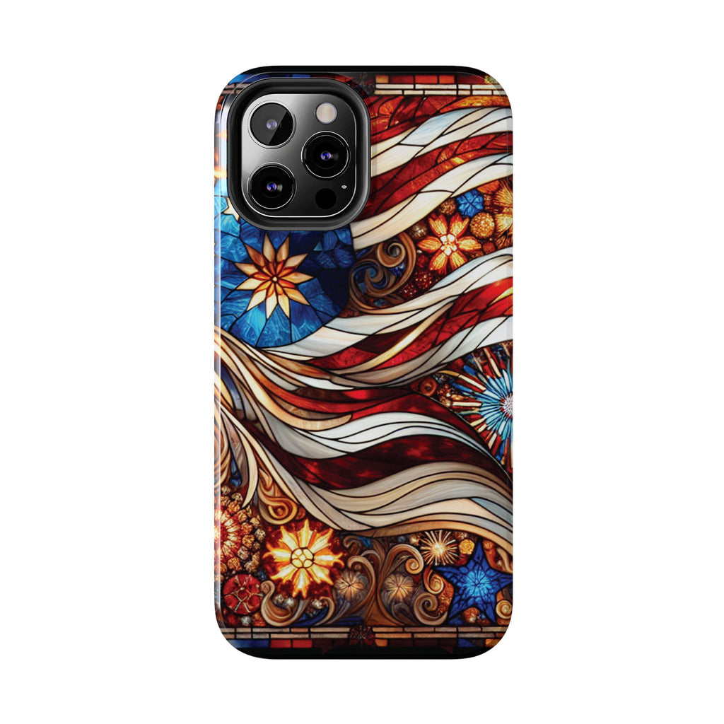 American by Nature Colorful Stained Glass Tough Phone Cases | Unique iPhone Covers, Protective Cases, Vibrant Designs, Gifts for Him/Her