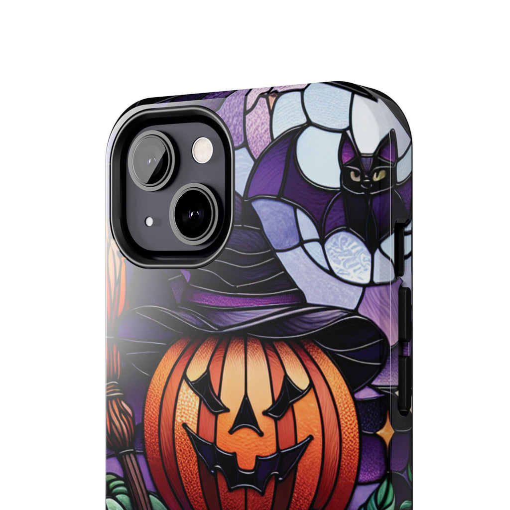 Halloween Jack-O'-Lantern Tough Phone Case — Spooky Pumpkin Witch Hat Design