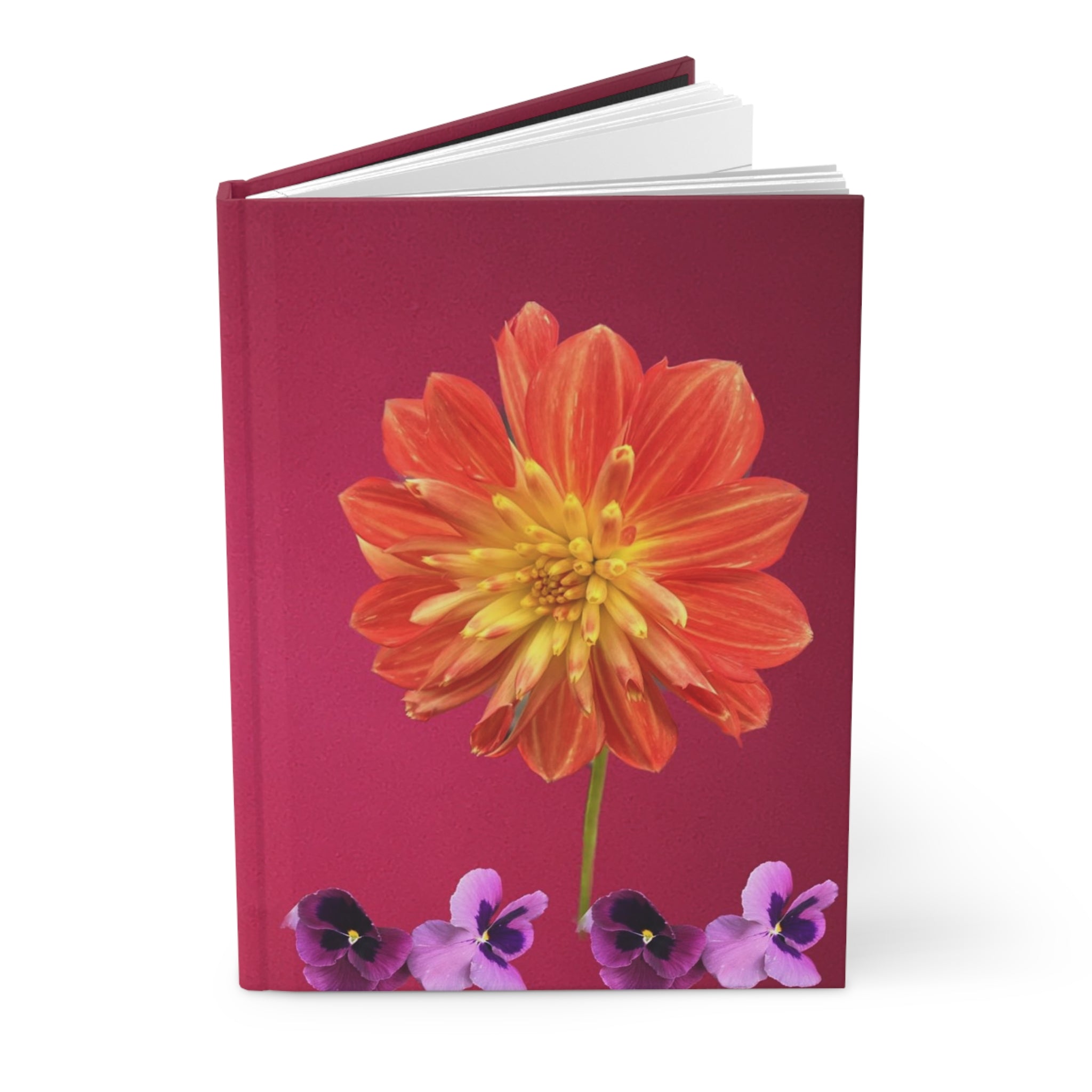 Hardcover Journal Matte - Dahlia Floral Design