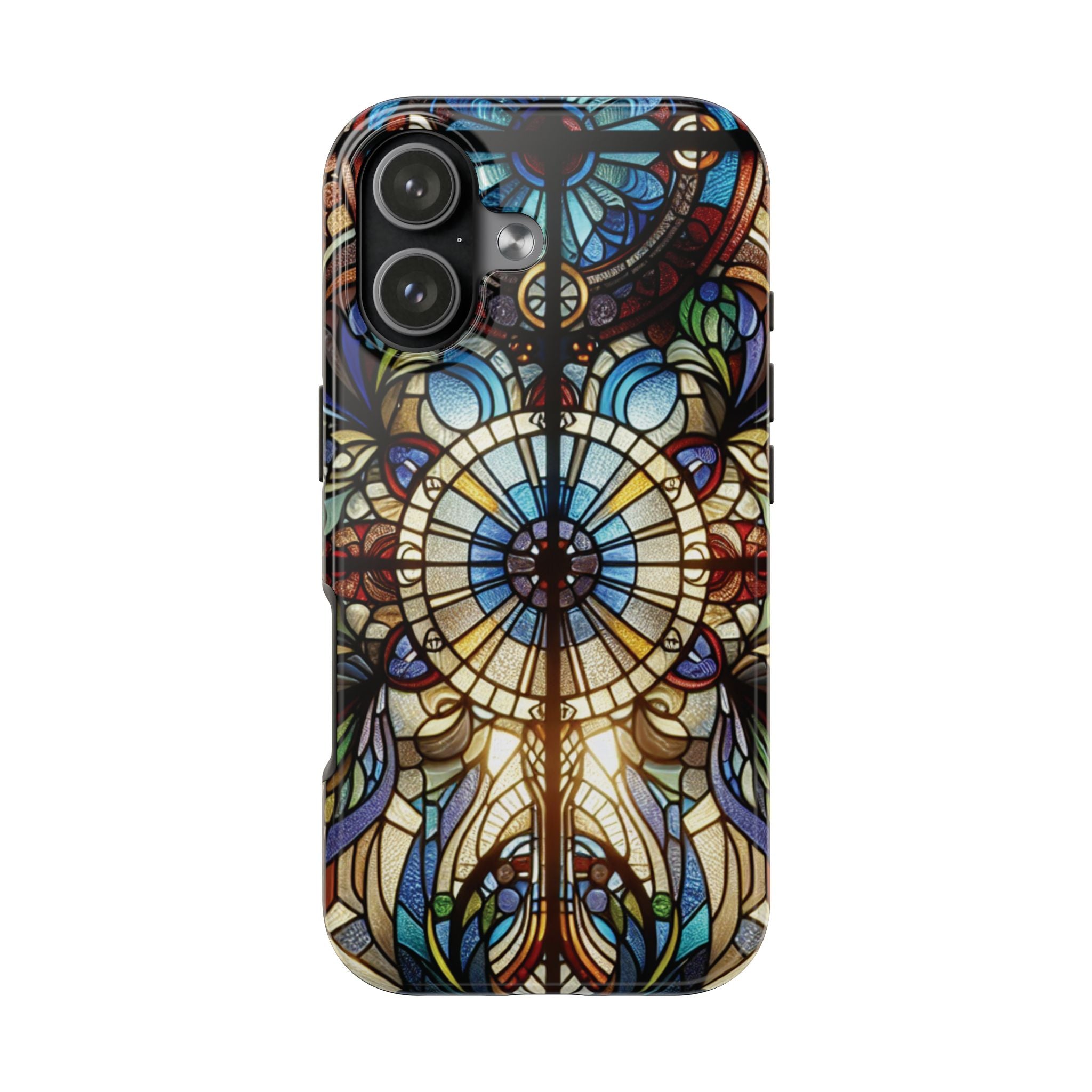 Stained Glass Mandala Tough Phone Case — Floral Vintage Art iPhone Cover